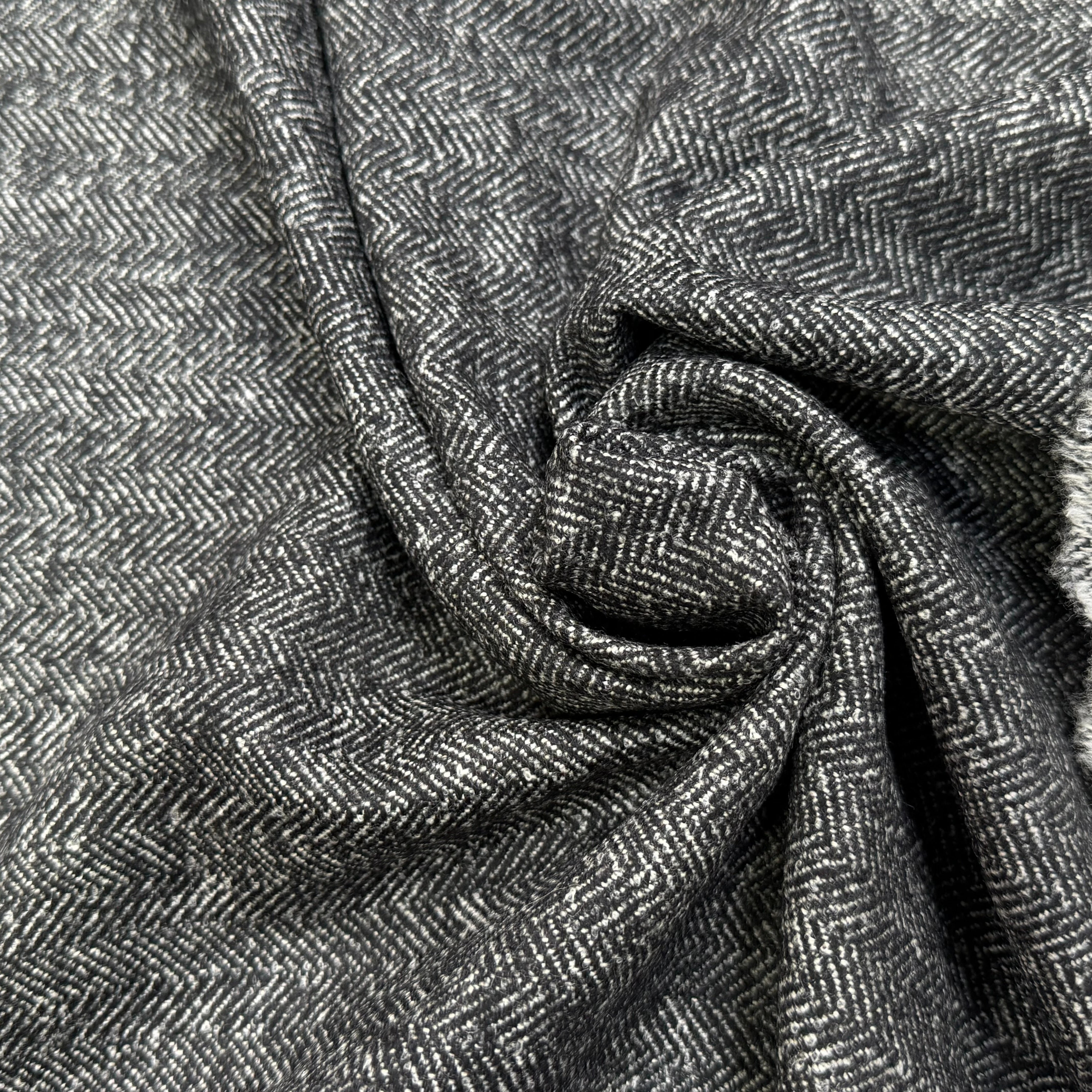 DRAPERIE CHEVRON DE LAINE GRIS CHINÉ TOUCHER DOUX - My Little Coupon