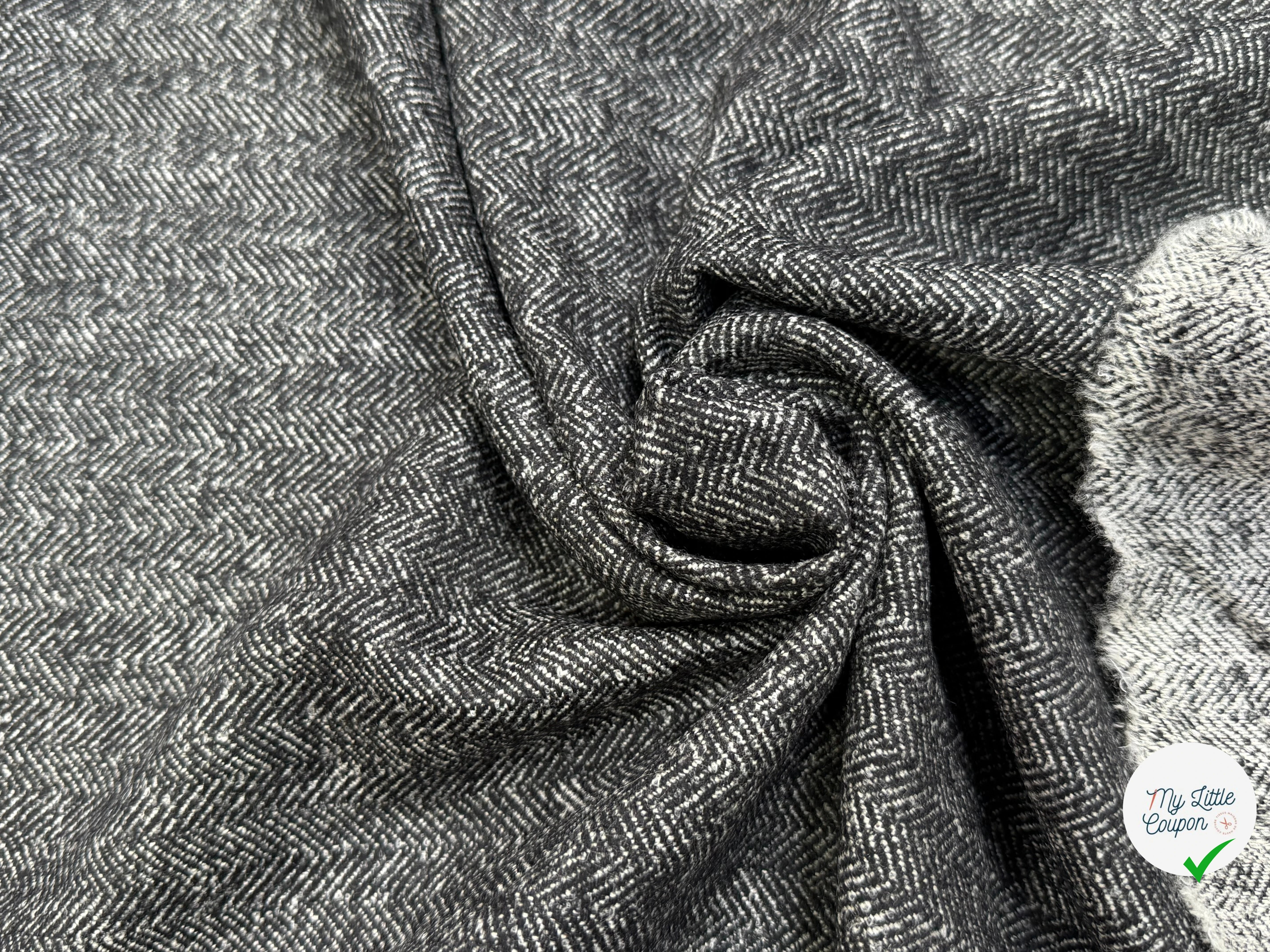 DRAPERIE CHEVRON DE LAINE GRIS CHINÉ TOUCHER DOUX - My Little Coupon
