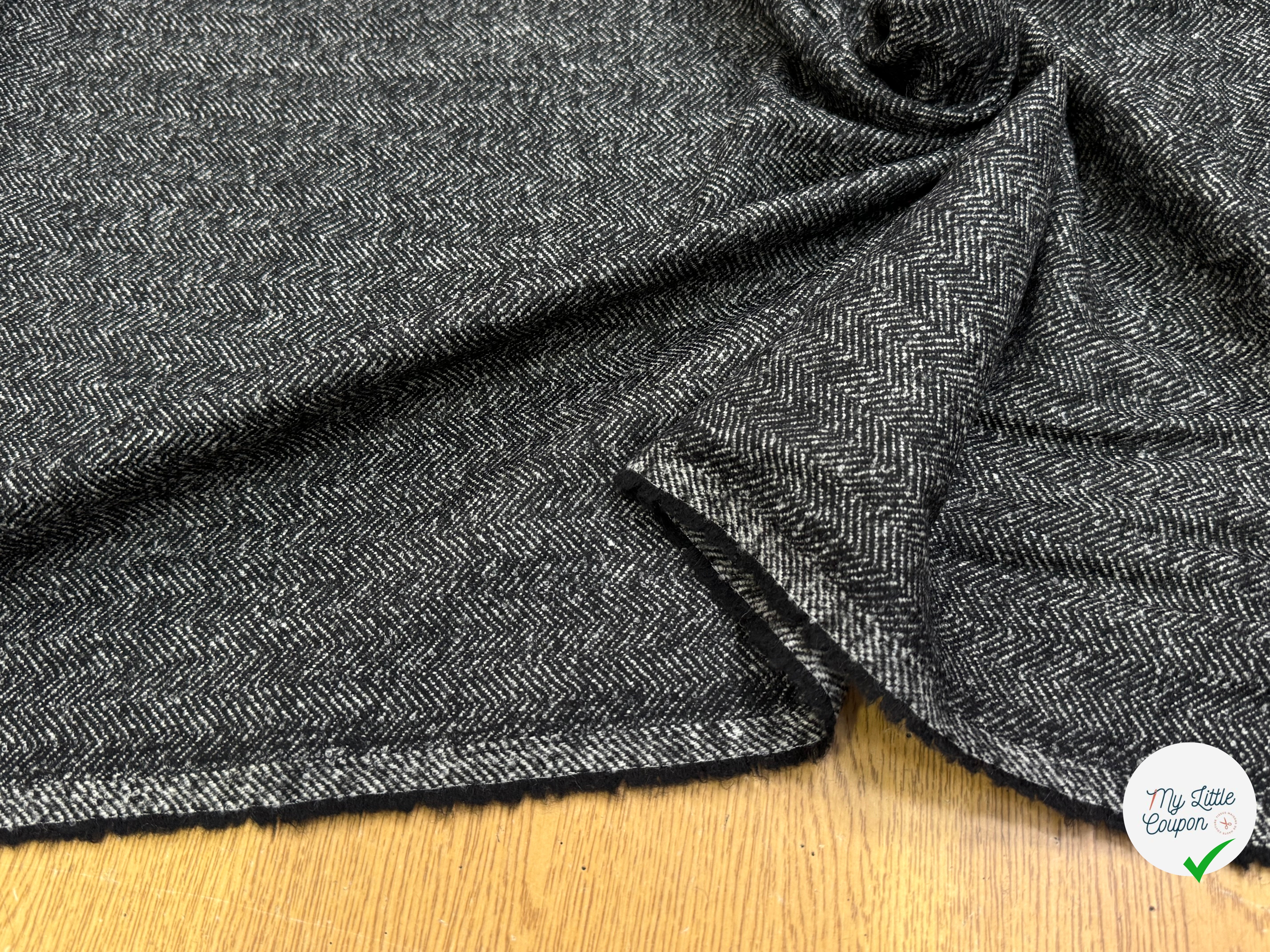 DRAPERIE CHEVRON DE LAINE GRIS CHINÉ TOUCHER DOUX - My Little Coupon