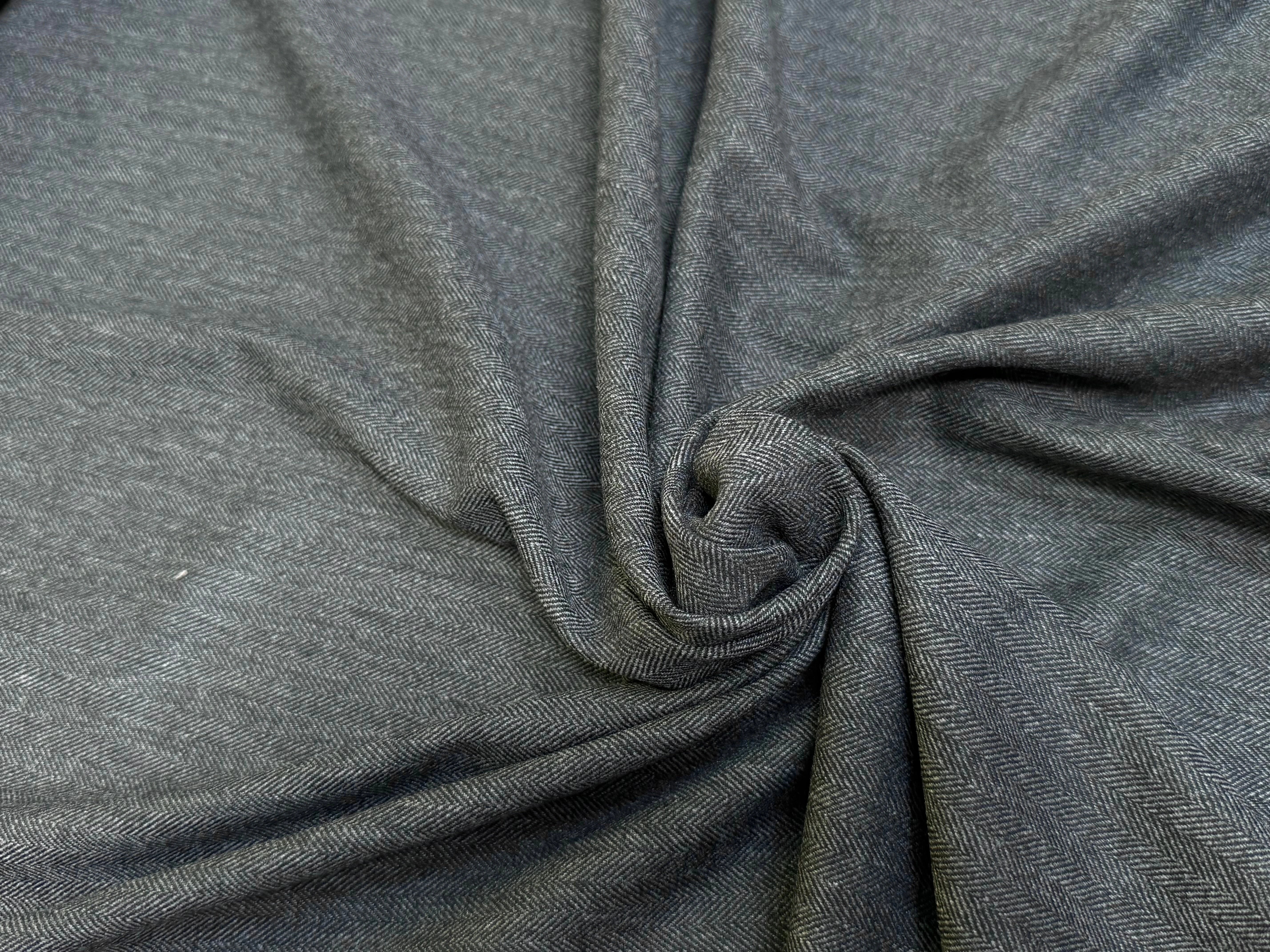 DRAPERIE CHEVRON POLYVISCOSE ET LAINE GRISE TENUE REMARQUABLE 40% LAINE - My Little Coupon