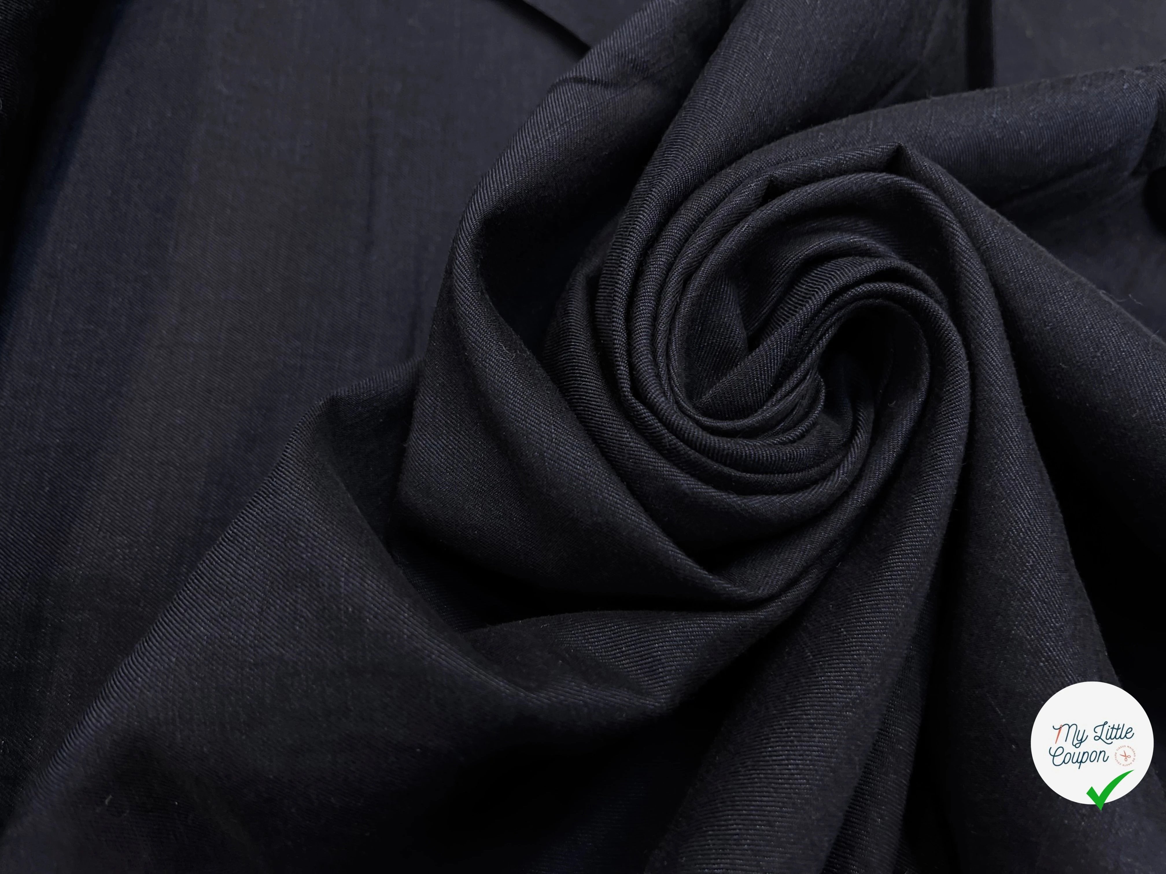 DRAPERIE COTON LIN BLEU MARINE SUPERBE - My Little Coupon