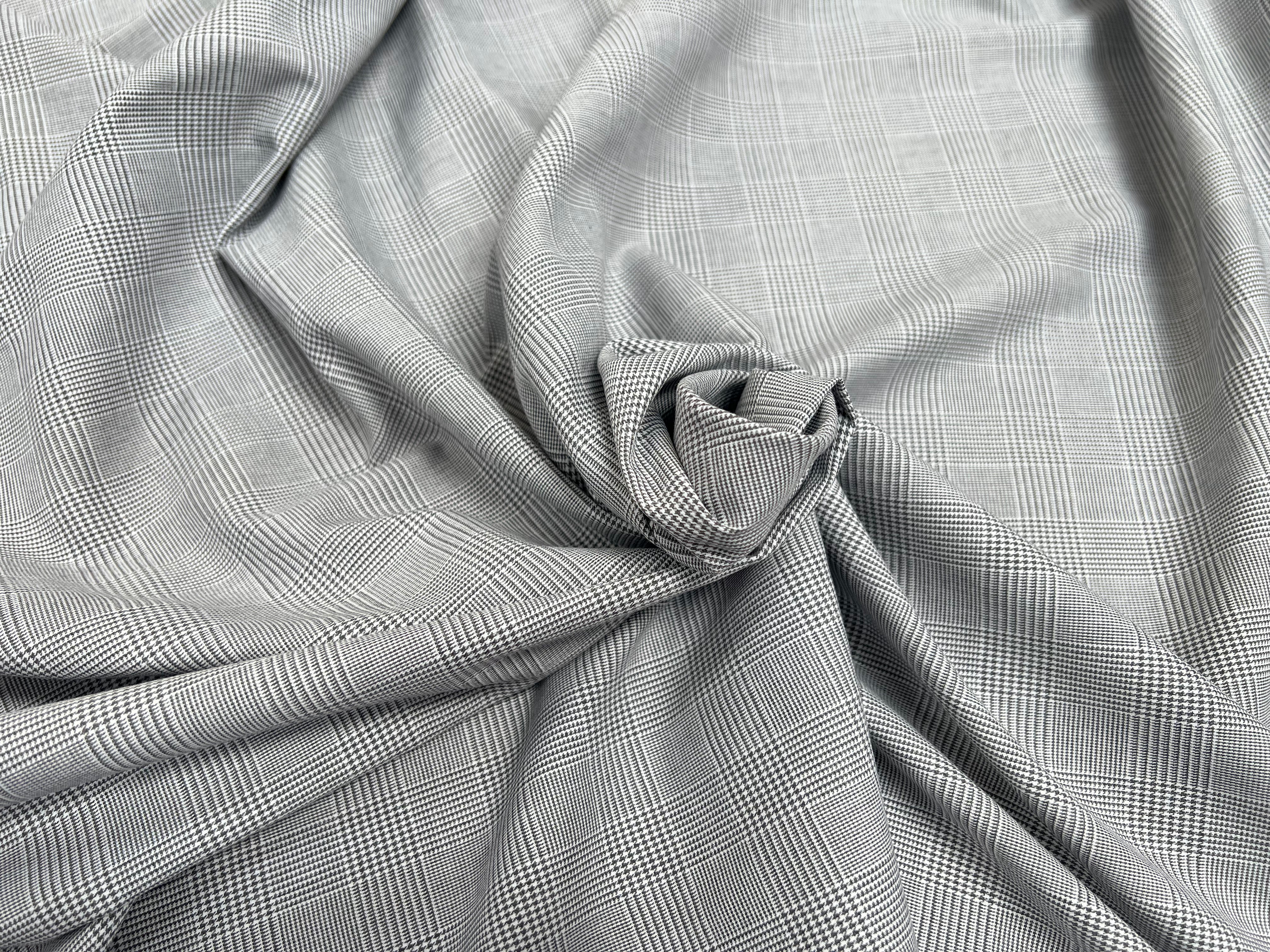 DRAPERIE COTON MOTIF PRINCE DE GALLES GRIS - My Little Coupon