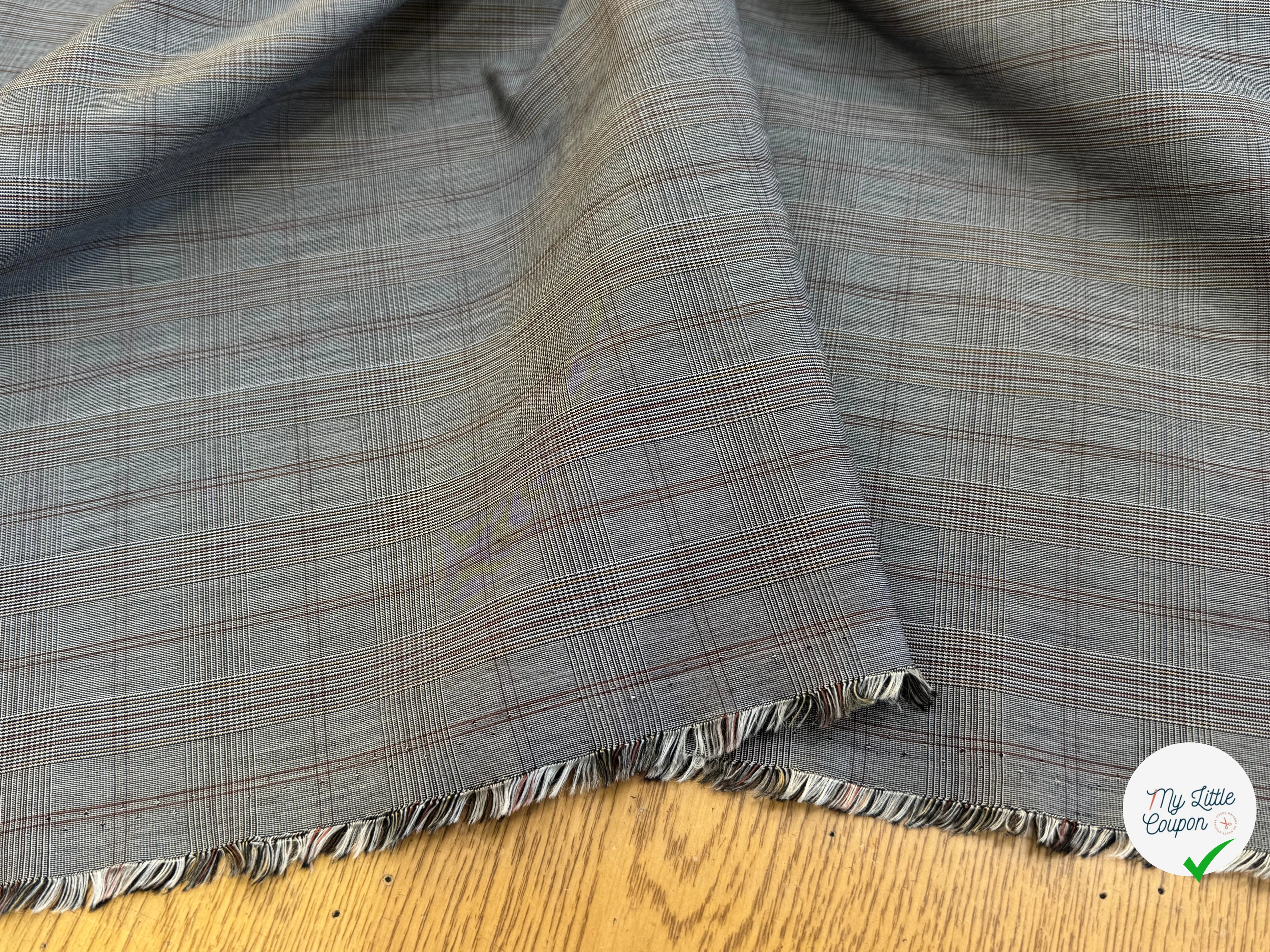 DRAPERIE COTON PRINCE DE GALLE GRIS - My Little Coupon