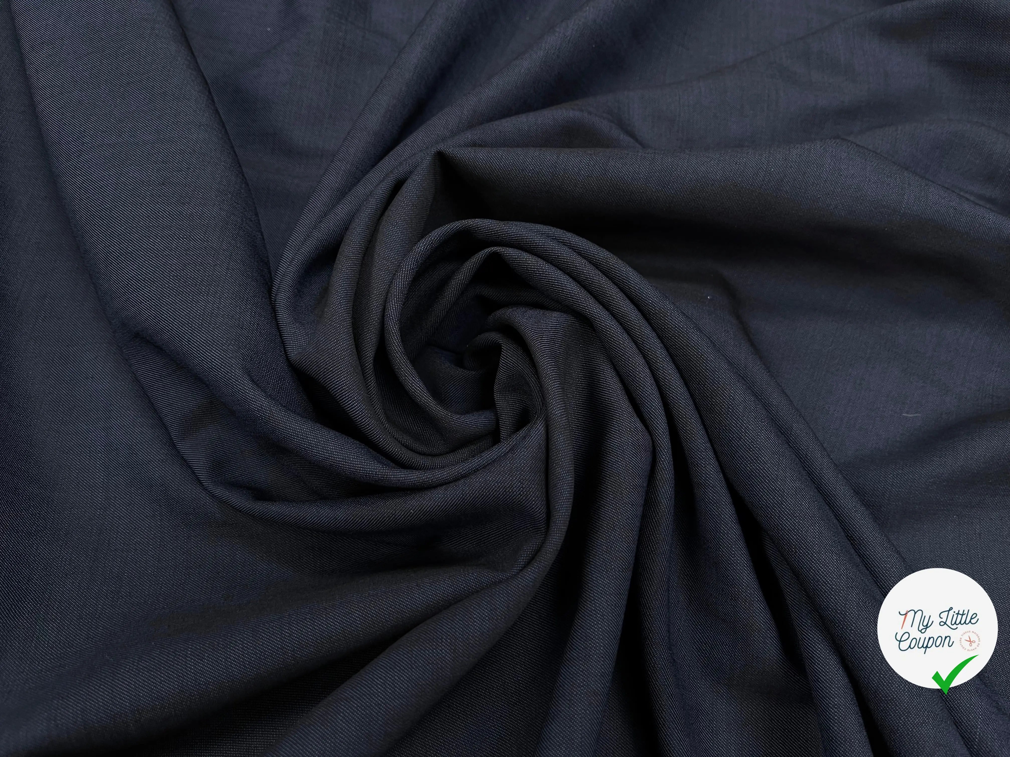 DRAPERIE DE LAINE BLEU GRIS STRETCH DEPERLANTE - My Little Coupon