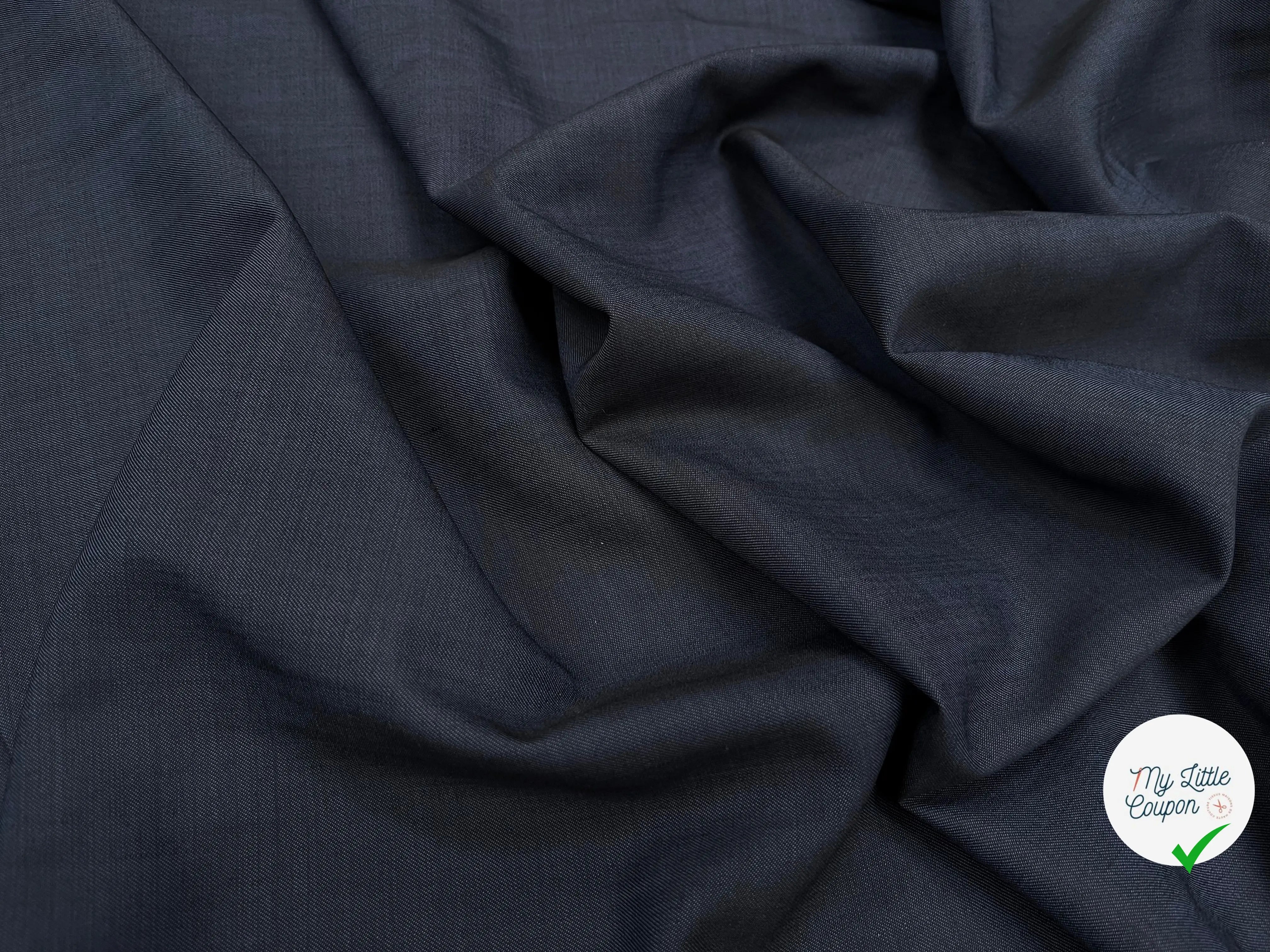 DRAPERIE DE LAINE BLEU GRIS STRETCH DEPERLANTE - My Little Coupon