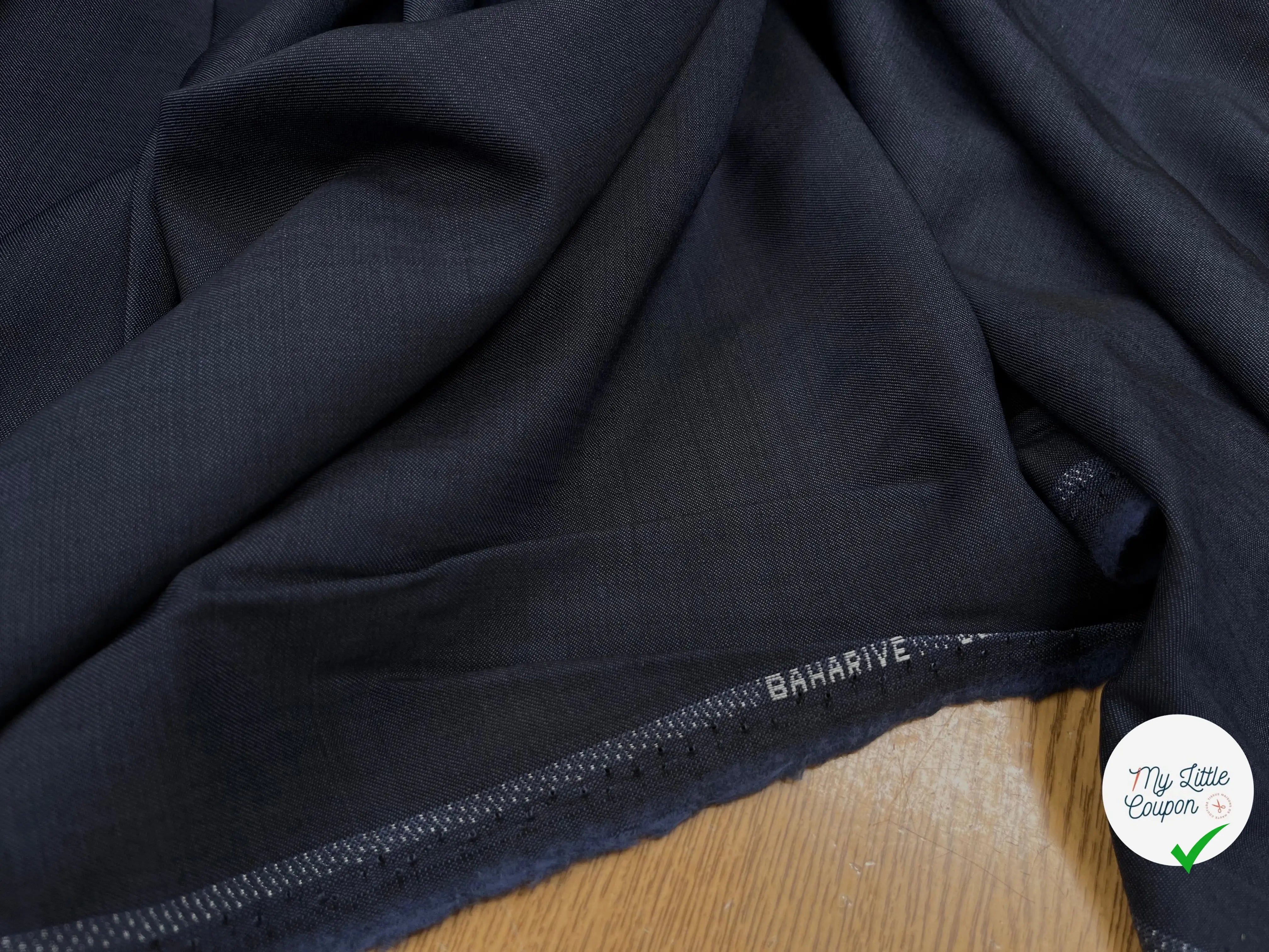 DRAPERIE DE LAINE BLEU GRIS STRETCH DEPERLANTE - My Little Coupon