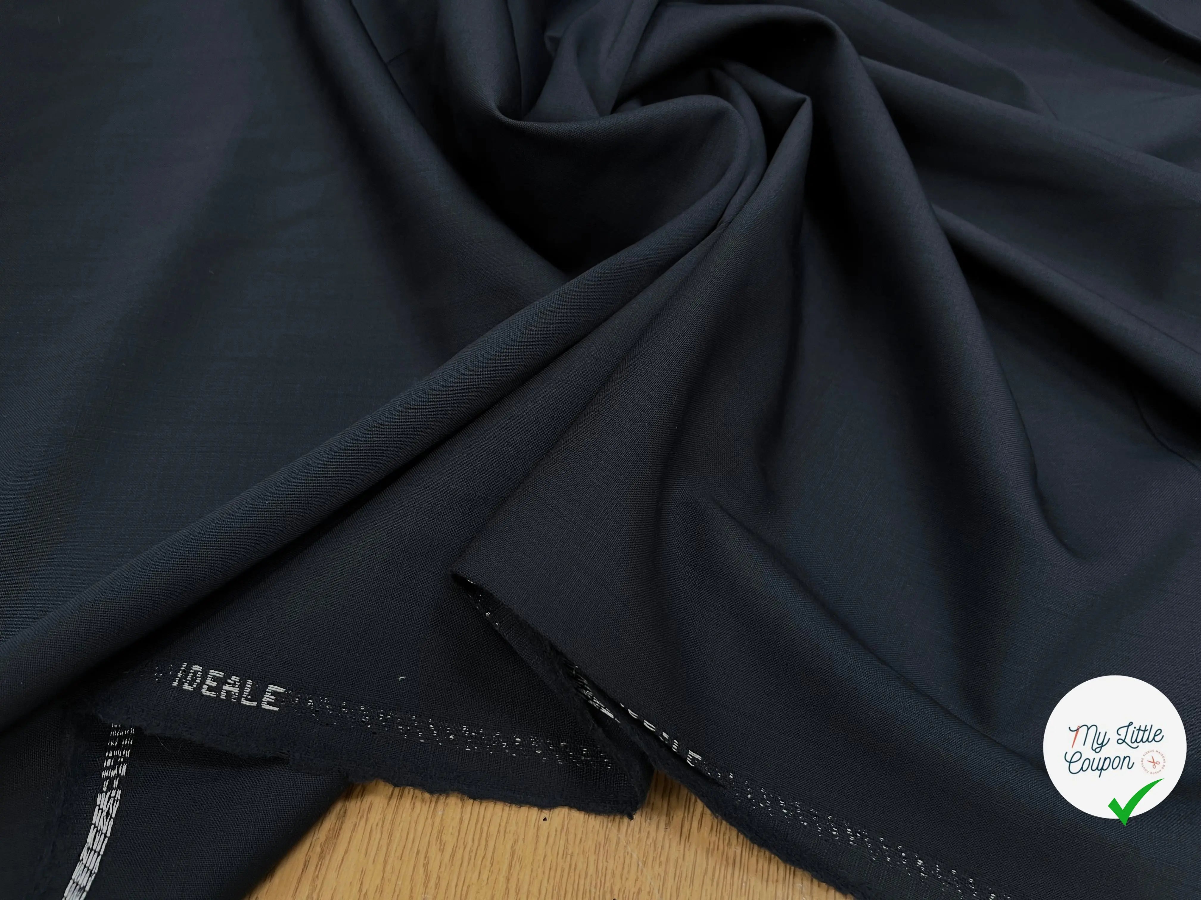 DRAPERIE DE LAINE BLEU MARINE DEPERLANTE - My Little Coupon