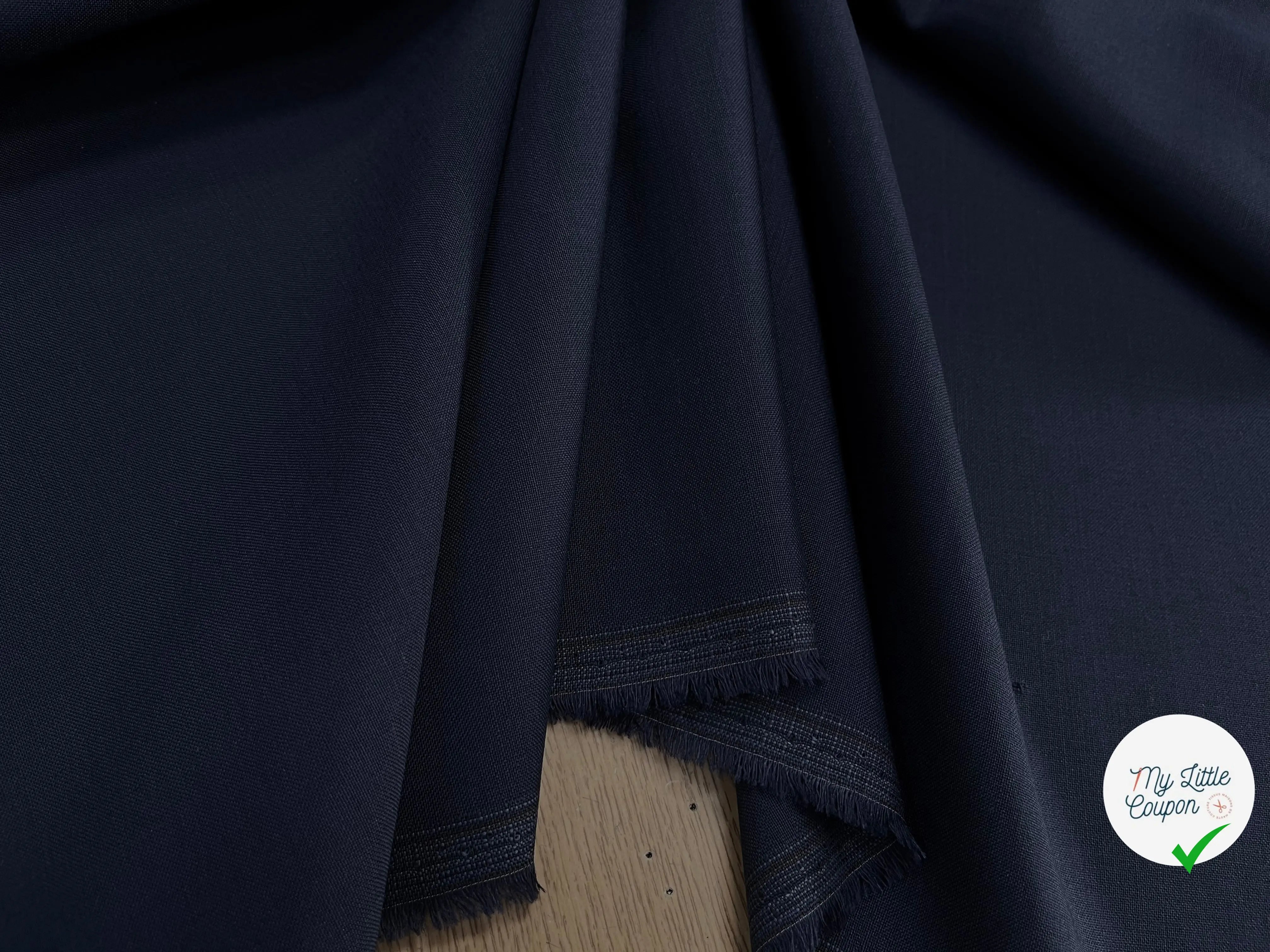 DRAPERIE DE LAINE BLEU MARINE EFFET LIN - My Little Coupon