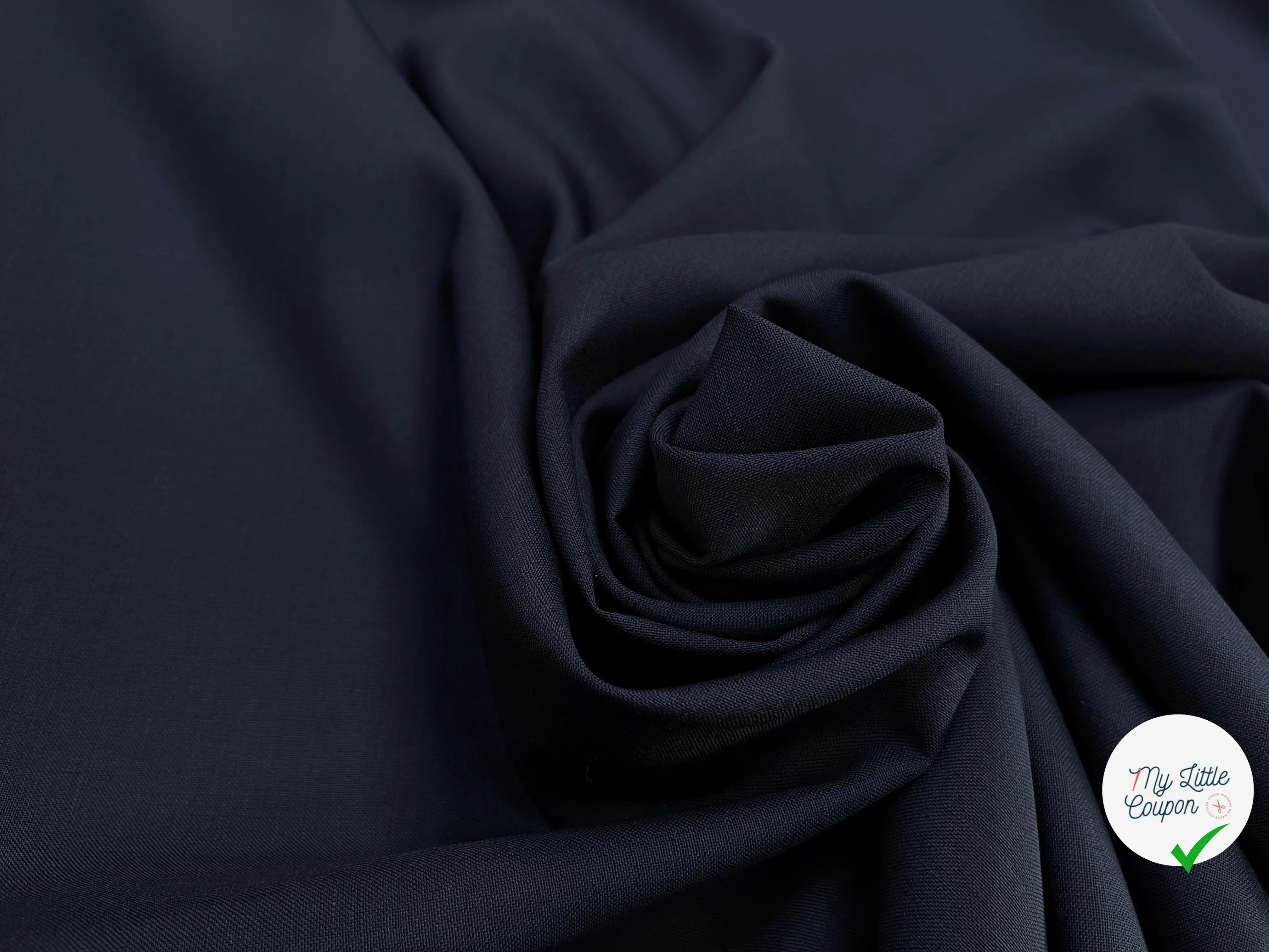 DRAPERIE DE LAINE BLEU MARINE EFFET LIN - My Little Coupon