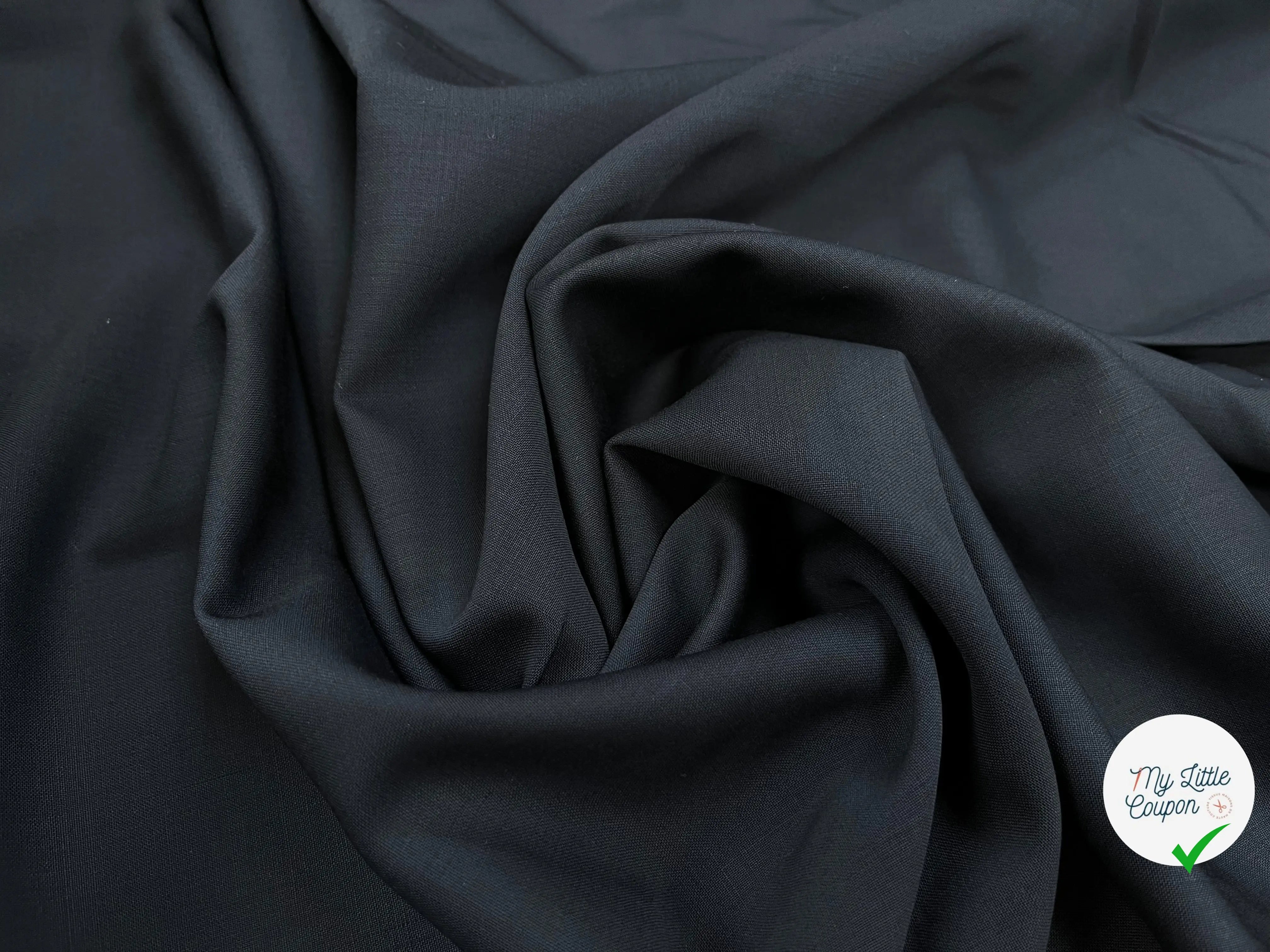 DRAPERIE DE LAINE BLEU NUIT DEPERLANTE - My Little Coupon