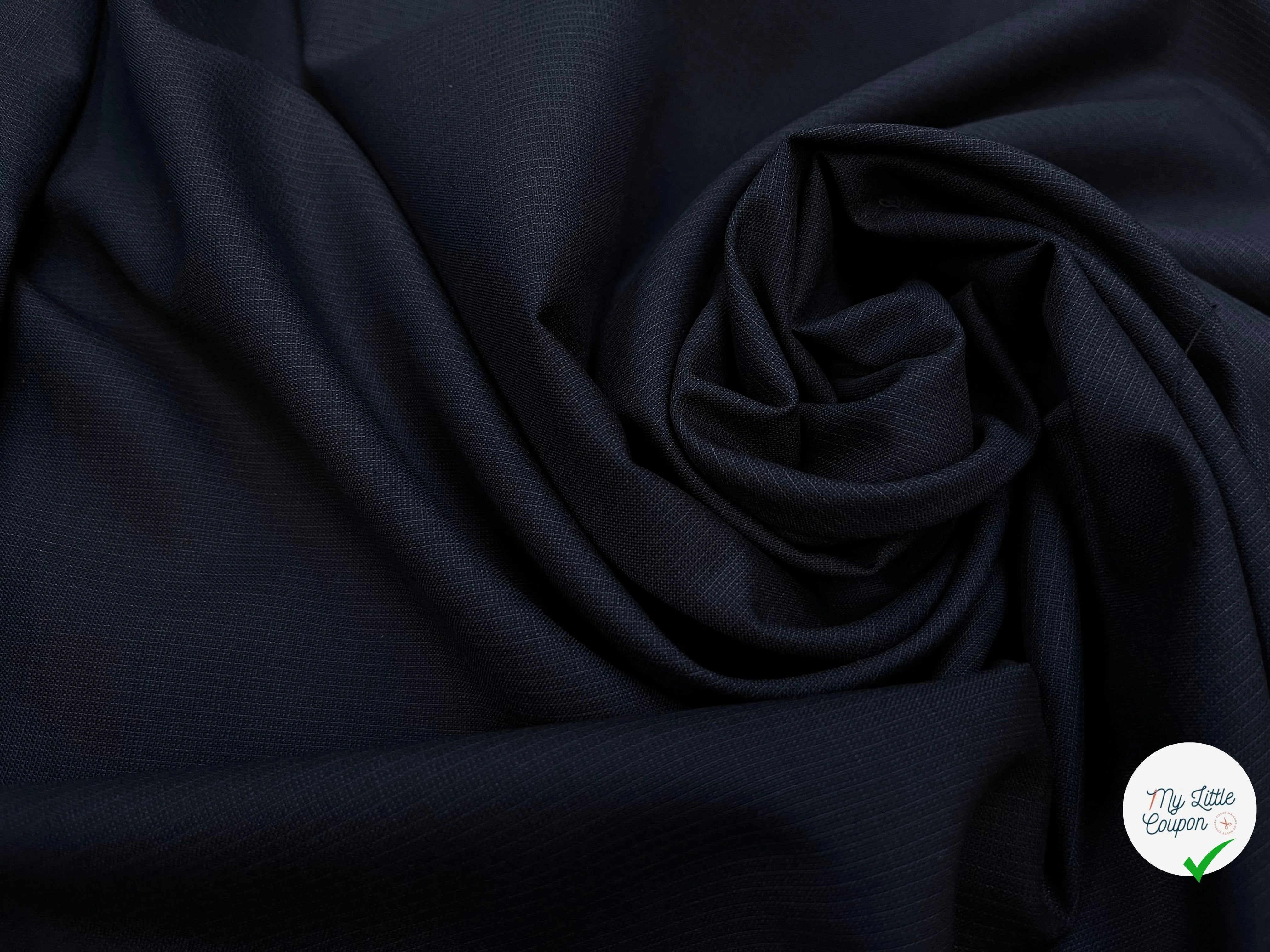 DRAPERIE DE LAINE BLEU NUIT D'ÉTE DEPERLANTE TRES CHIC - My Little Coupon