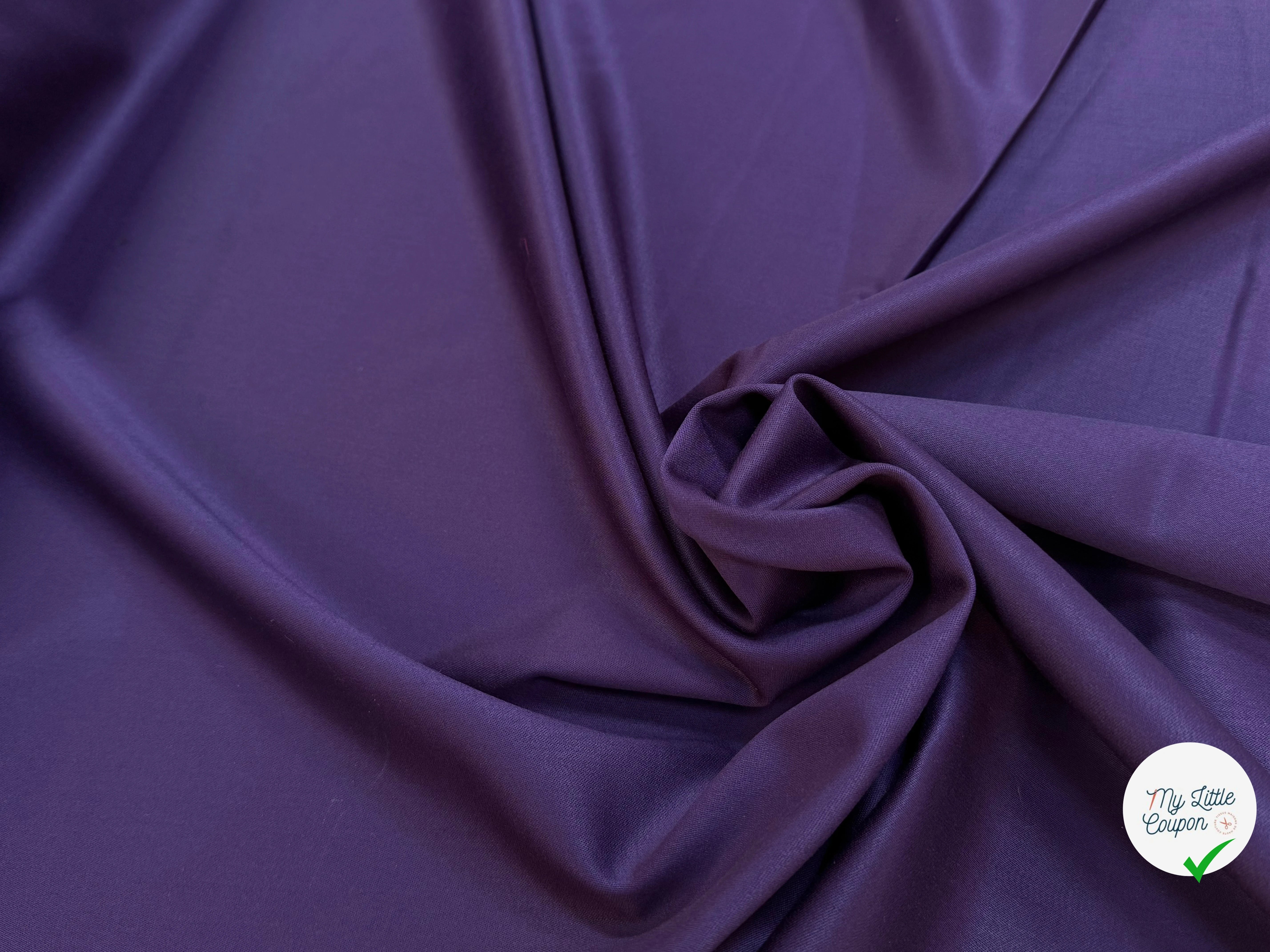 DRAPERIE DE LAINE ENVERS SATINÉ SUBLIME STRETCH VIOLET DOUX TOUCHER - My Little Coupon