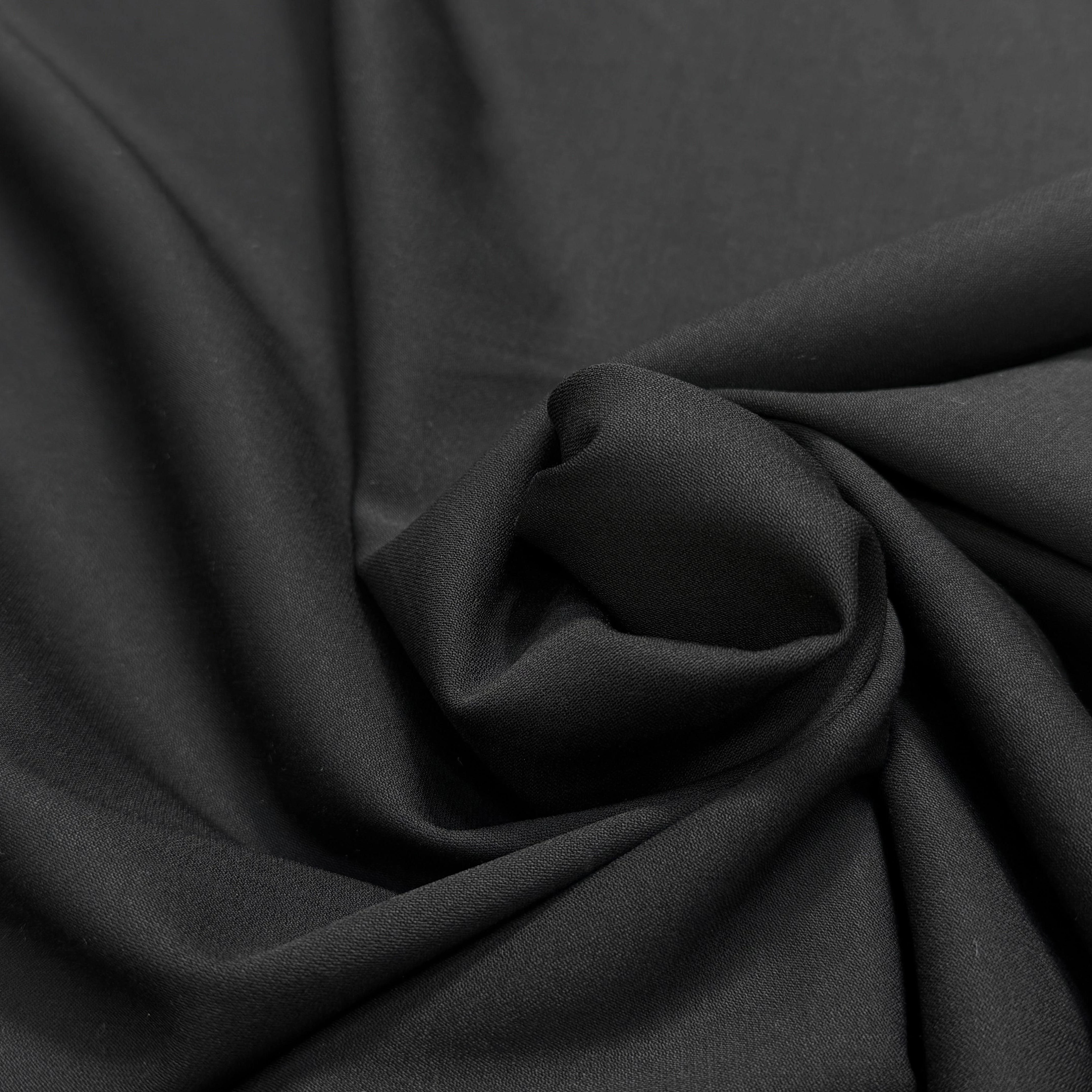 DRAPERIE DE LAINE ET VISCOSE FROIDE TRÈS BELLE TENUE STRETCH NOIR 55% LAINE VIERGE - My Little Coupon