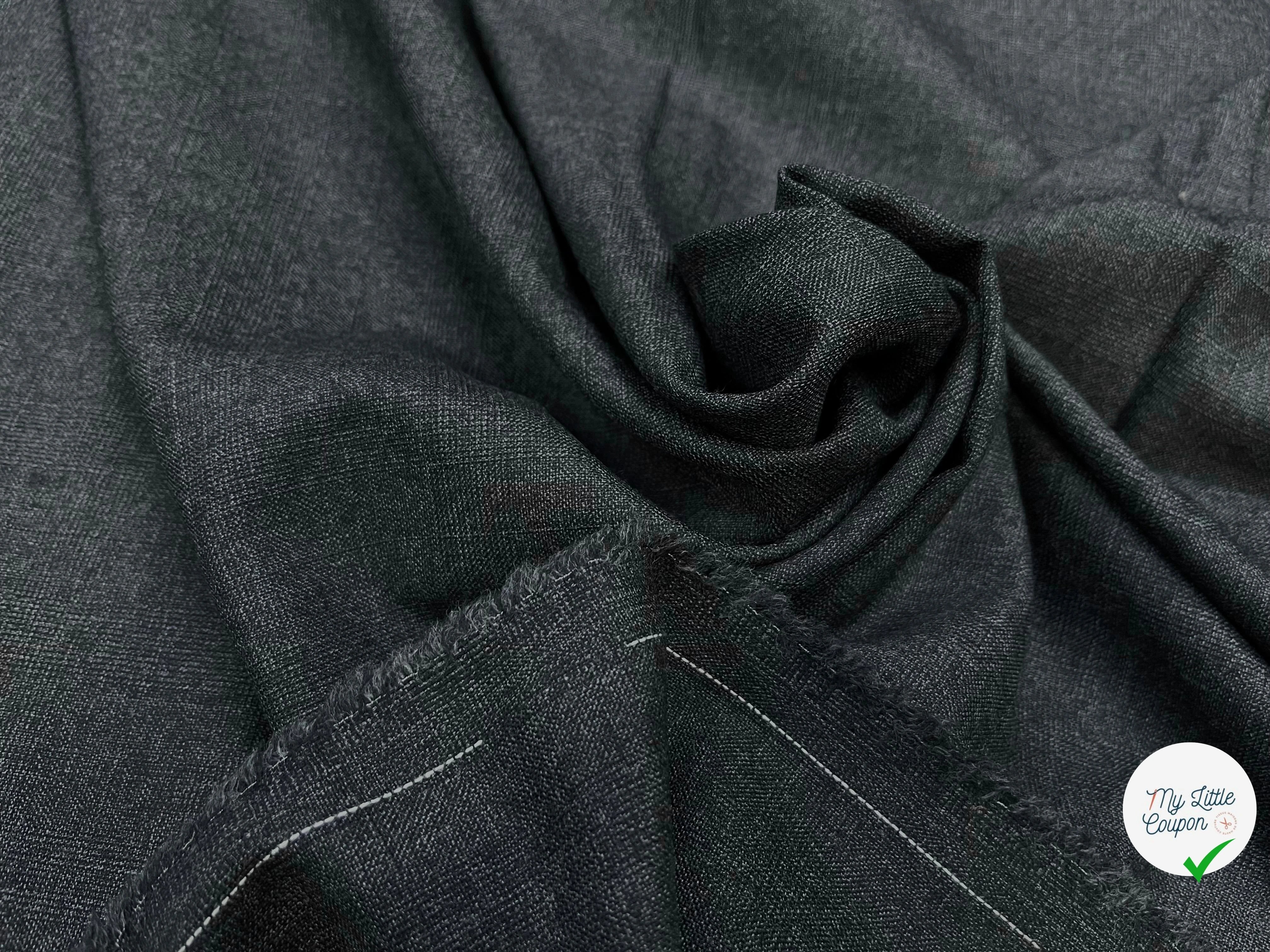 DRAPERIE DE LAINE GRIS CHINÉ FIL BLANC SUR LA LISIÈRE - My Little Coupon