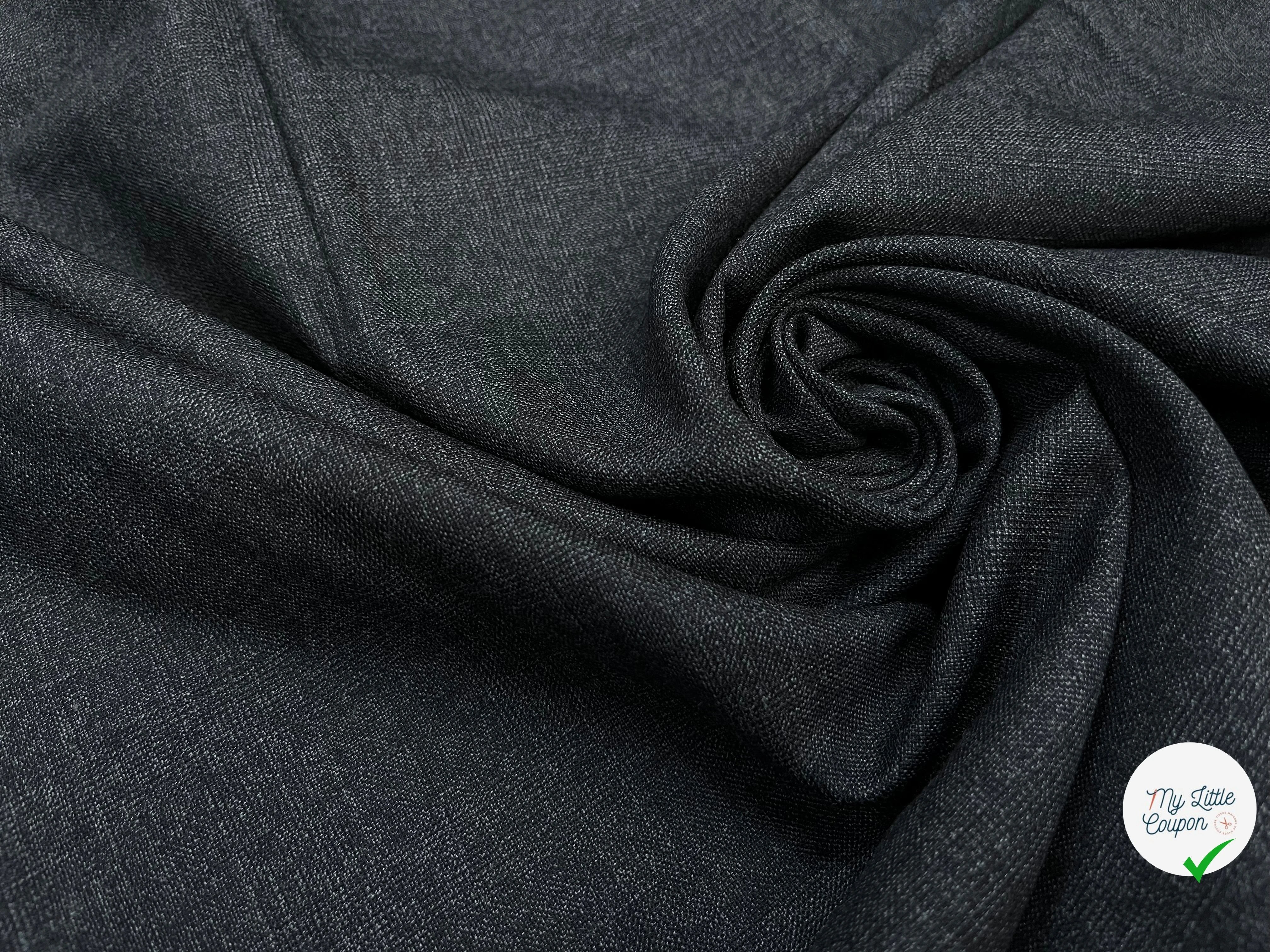 DRAPERIE DE LAINE GRIS CHINÉ FIL BLANC SUR LA LISIÈRE - My Little Coupon