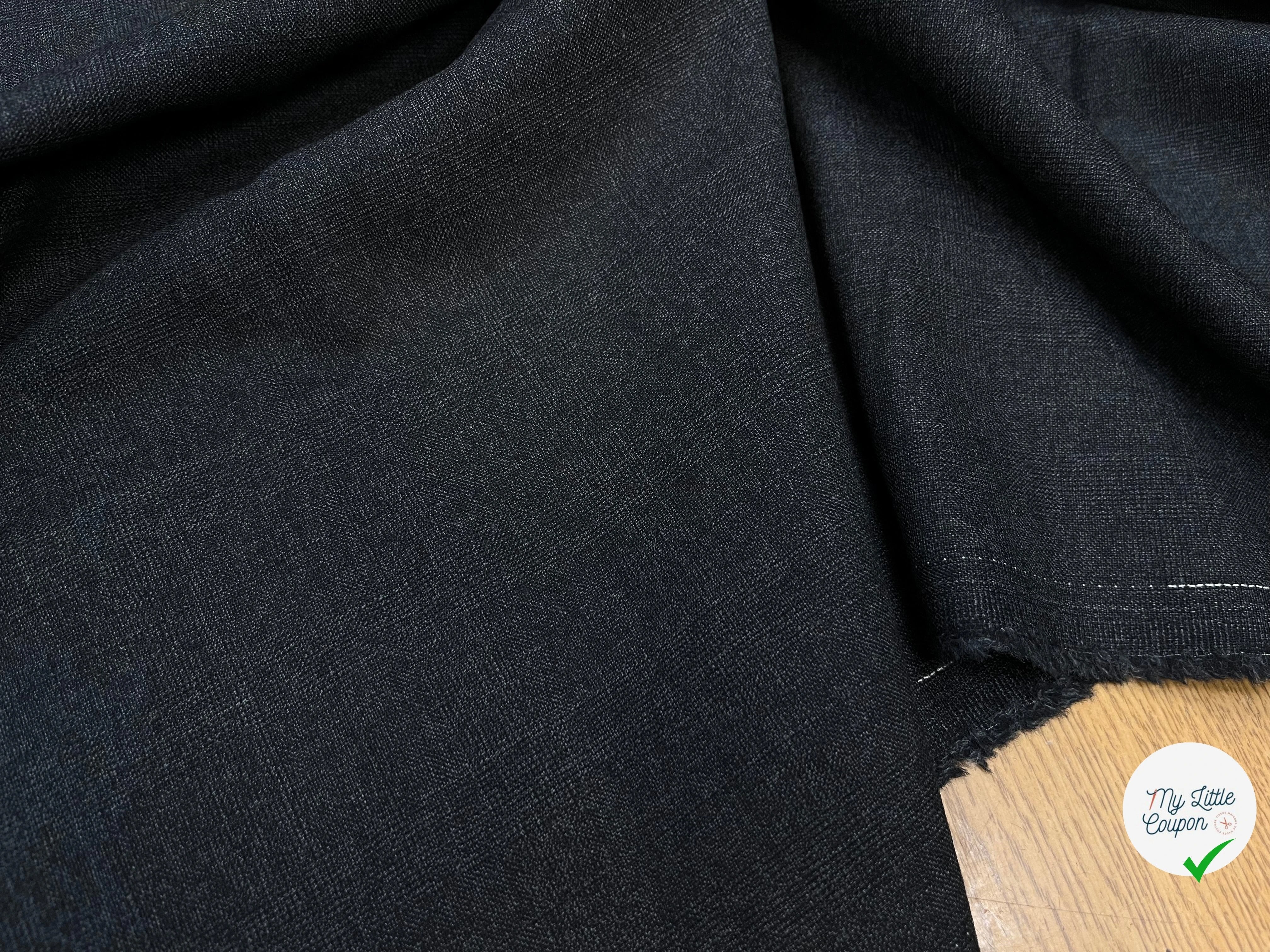 DRAPERIE DE LAINE GRIS CHINÉ FIL BLANC SUR LA LISIÈRE - My Little Coupon