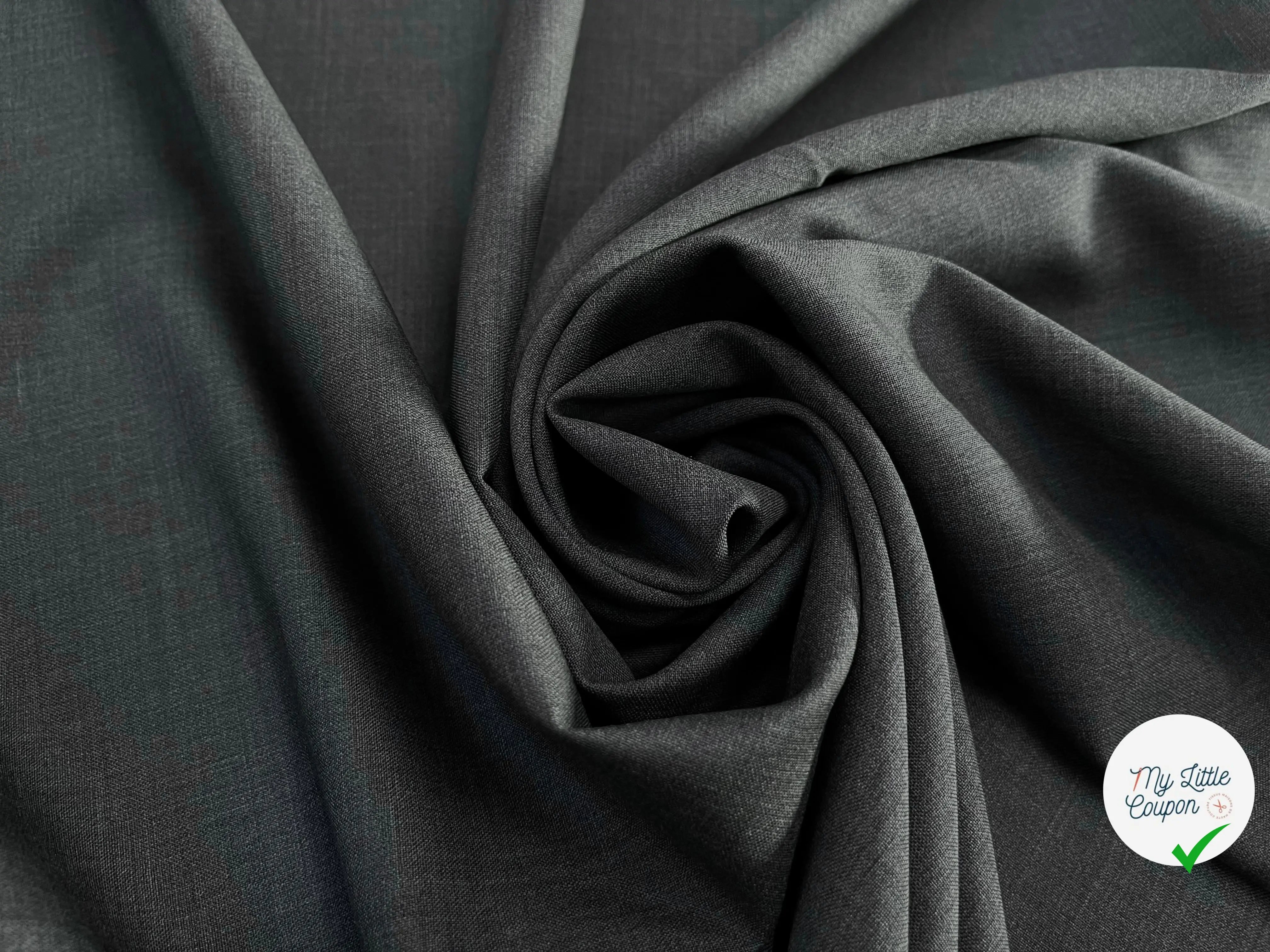 DRAPERIE DE LAINE GRIS DEPERLANTE FIL ROUGE SUR UNE LISIÈRE - My Little Coupon