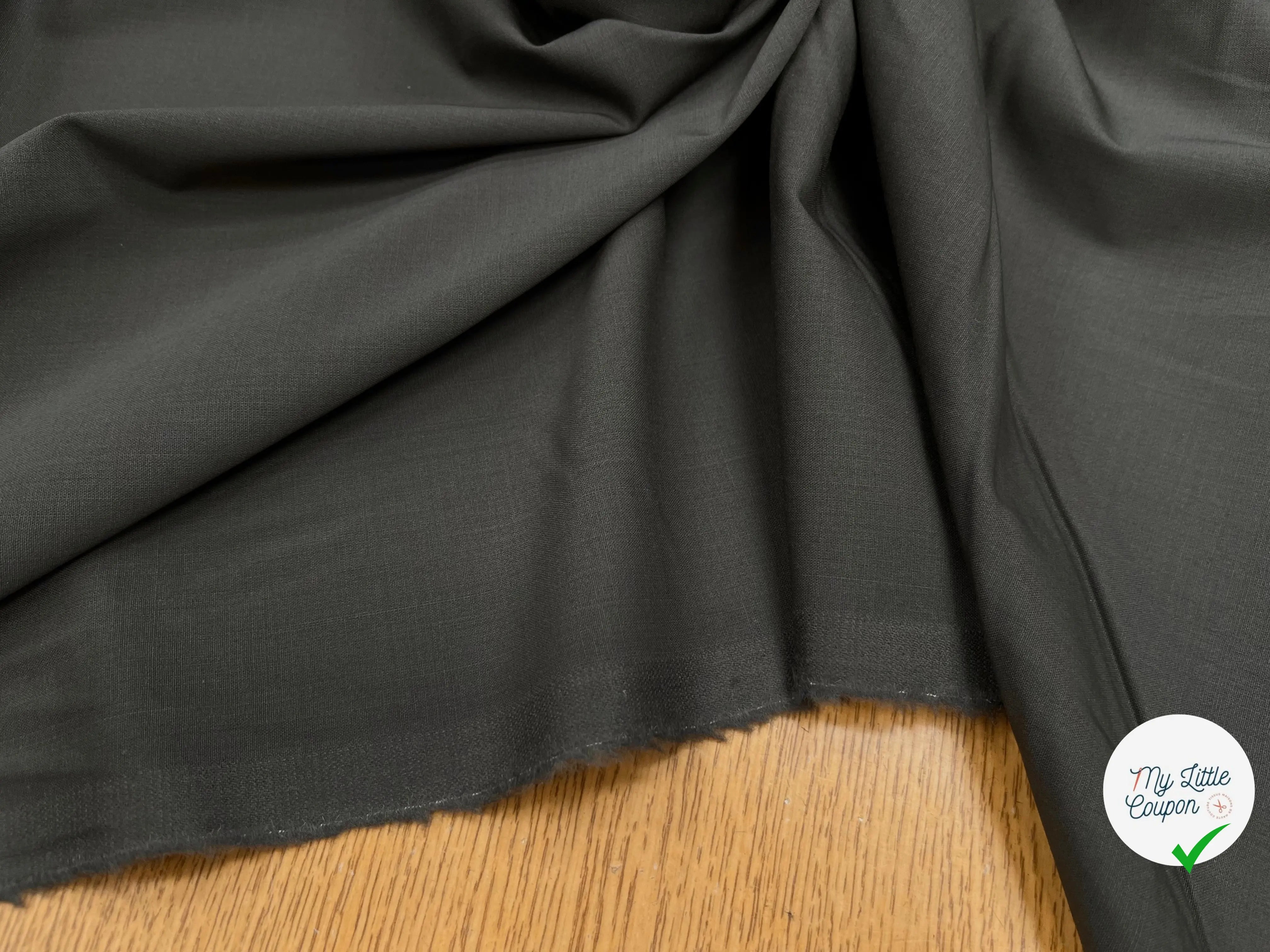 DRAPERIE DE LAINE GRIS KAKI STRETCH DEPERLANTE - My Little Coupon