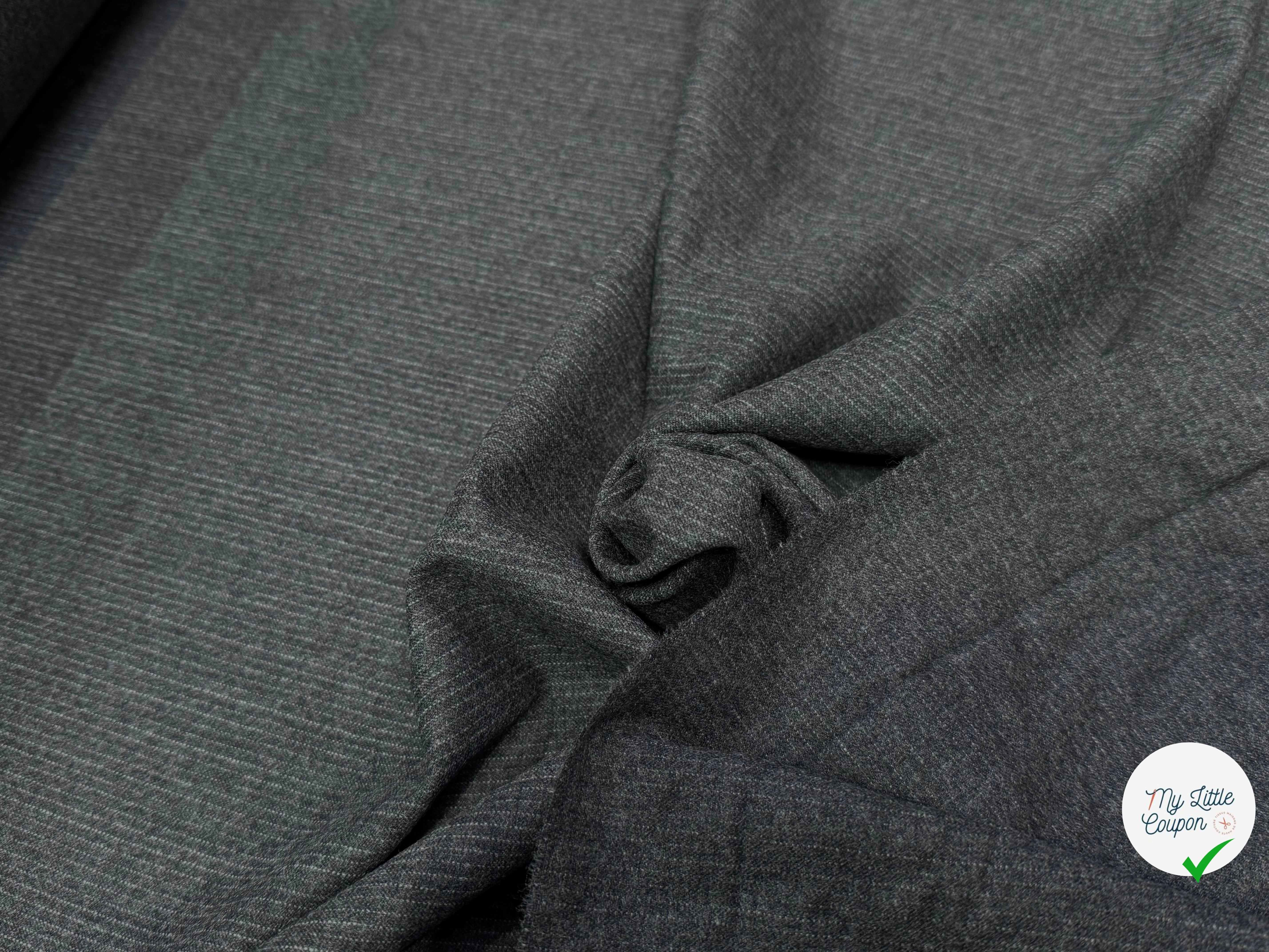 DRAPERIE DE LAINE GRISE FINE RAYURES BLANCHE 100%W - My Little Coupon