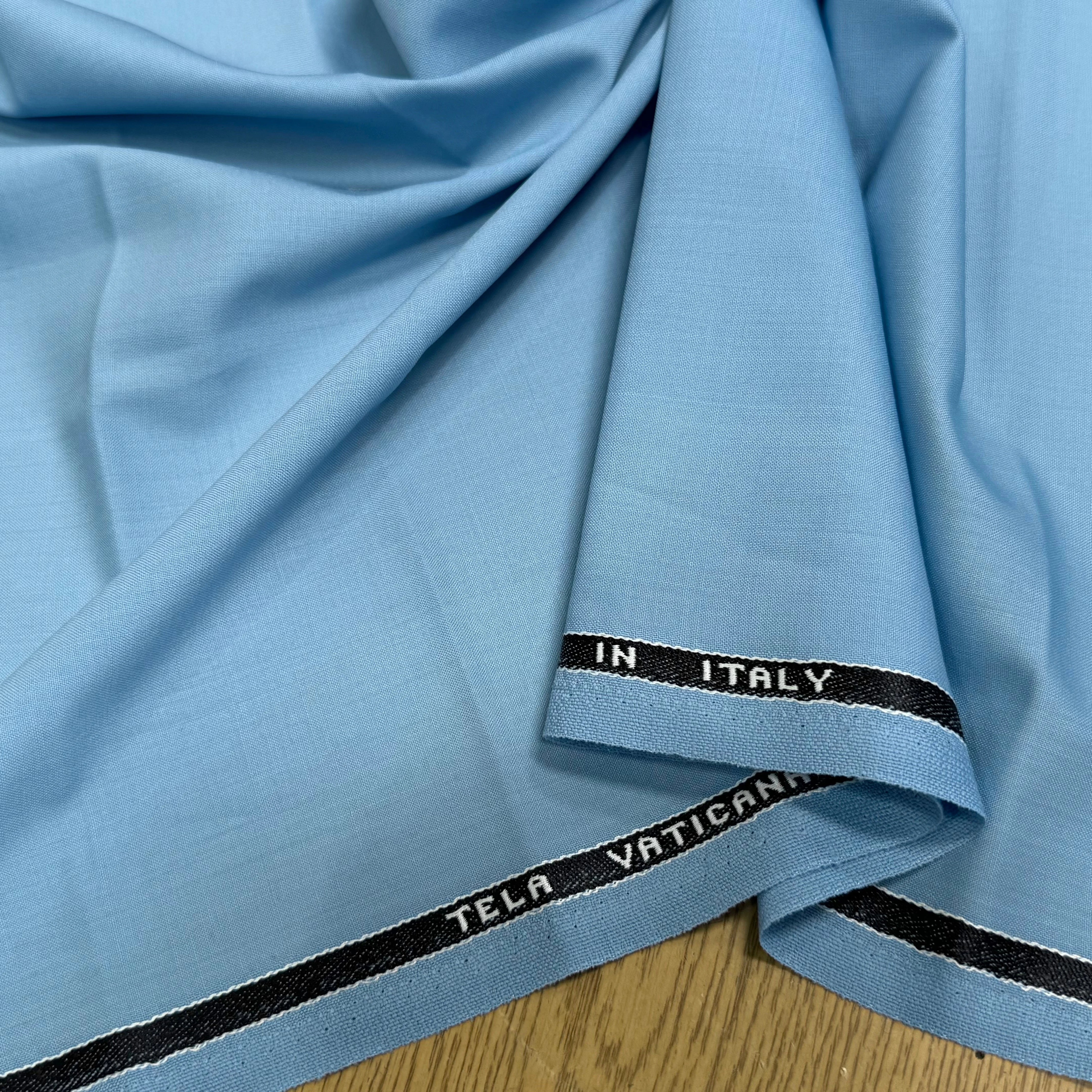 DRAPERIE DE LAINE MADE IN ITALY SUPER 100'S BLEU CIEL - My Little Coupon