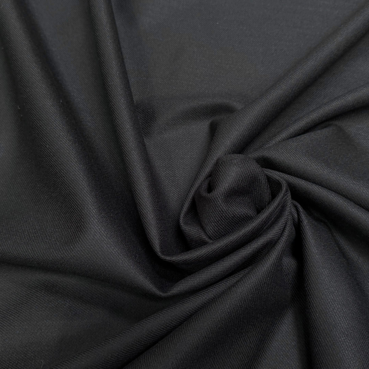DRAPERIE DE LAINE NOBLE SATINÉE NOIR STRETCH - My Little Coupon