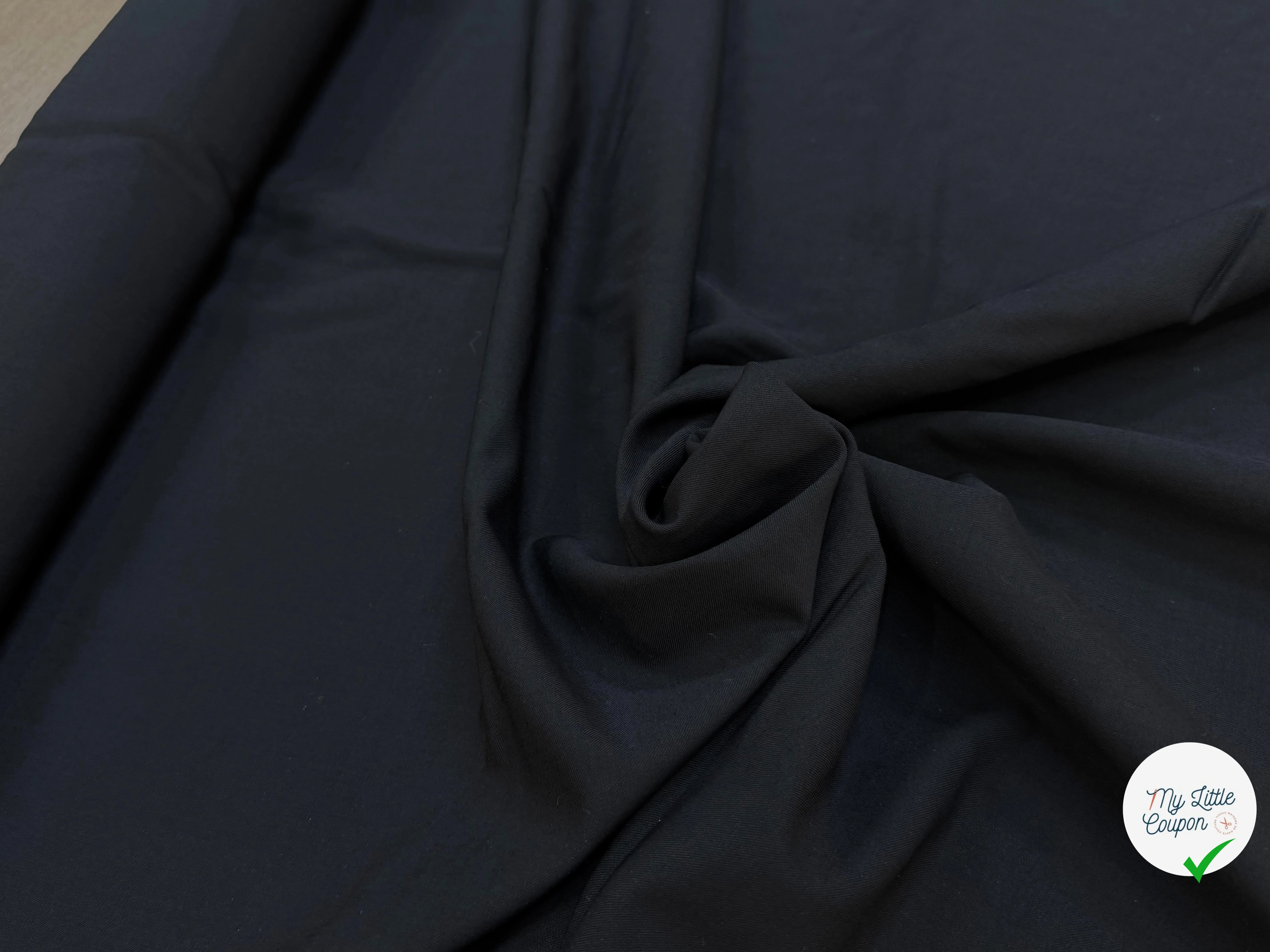DRAPERIE DE LAINE NOIR ULTRA BELLE NOIR 77% LAINE VIERGE STRETCH - My Little Coupon