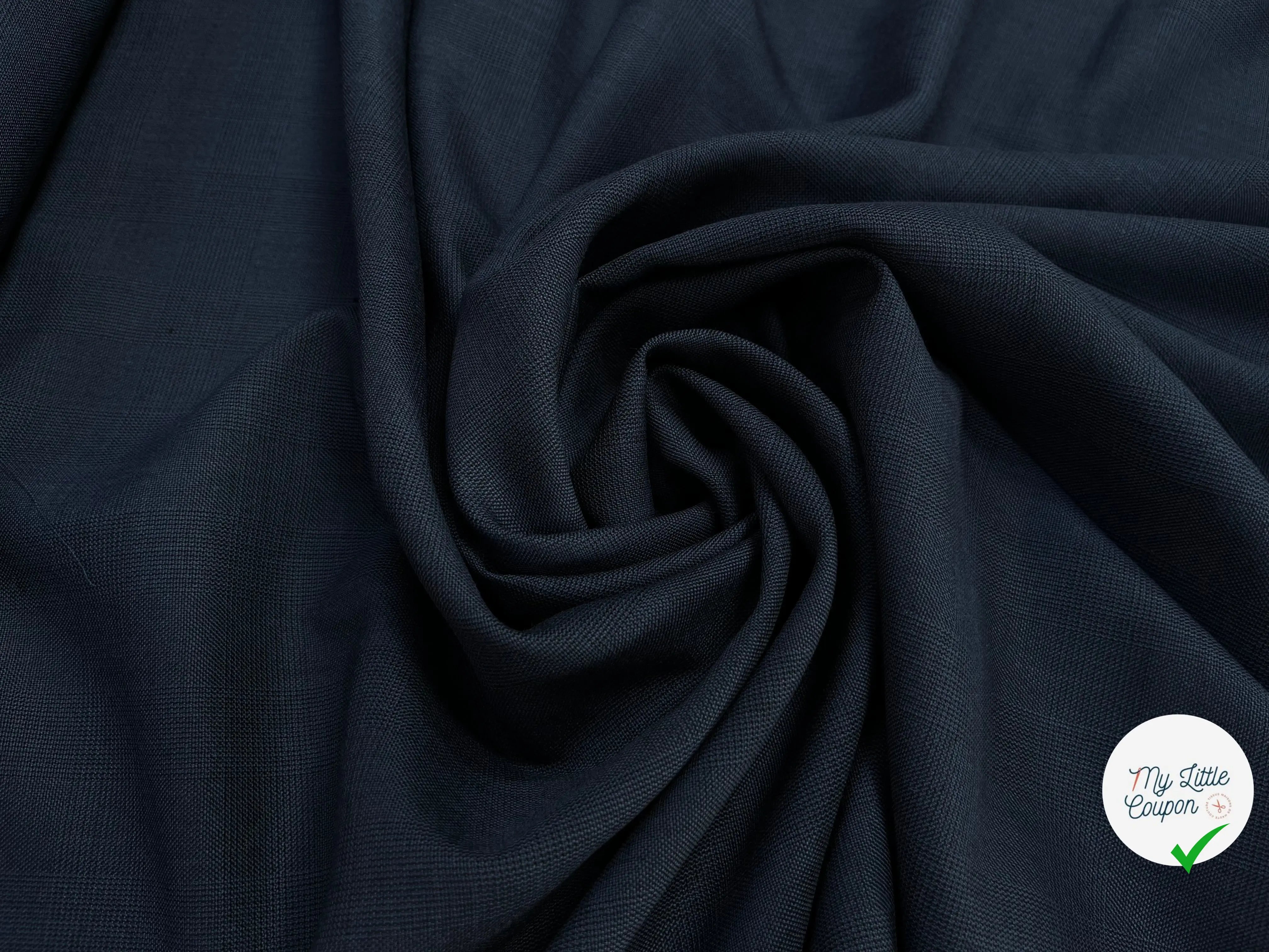 DRAPERIE DE LAINE PIQUÉ BLEU GRIS DEPERLANTE - My Little Coupon