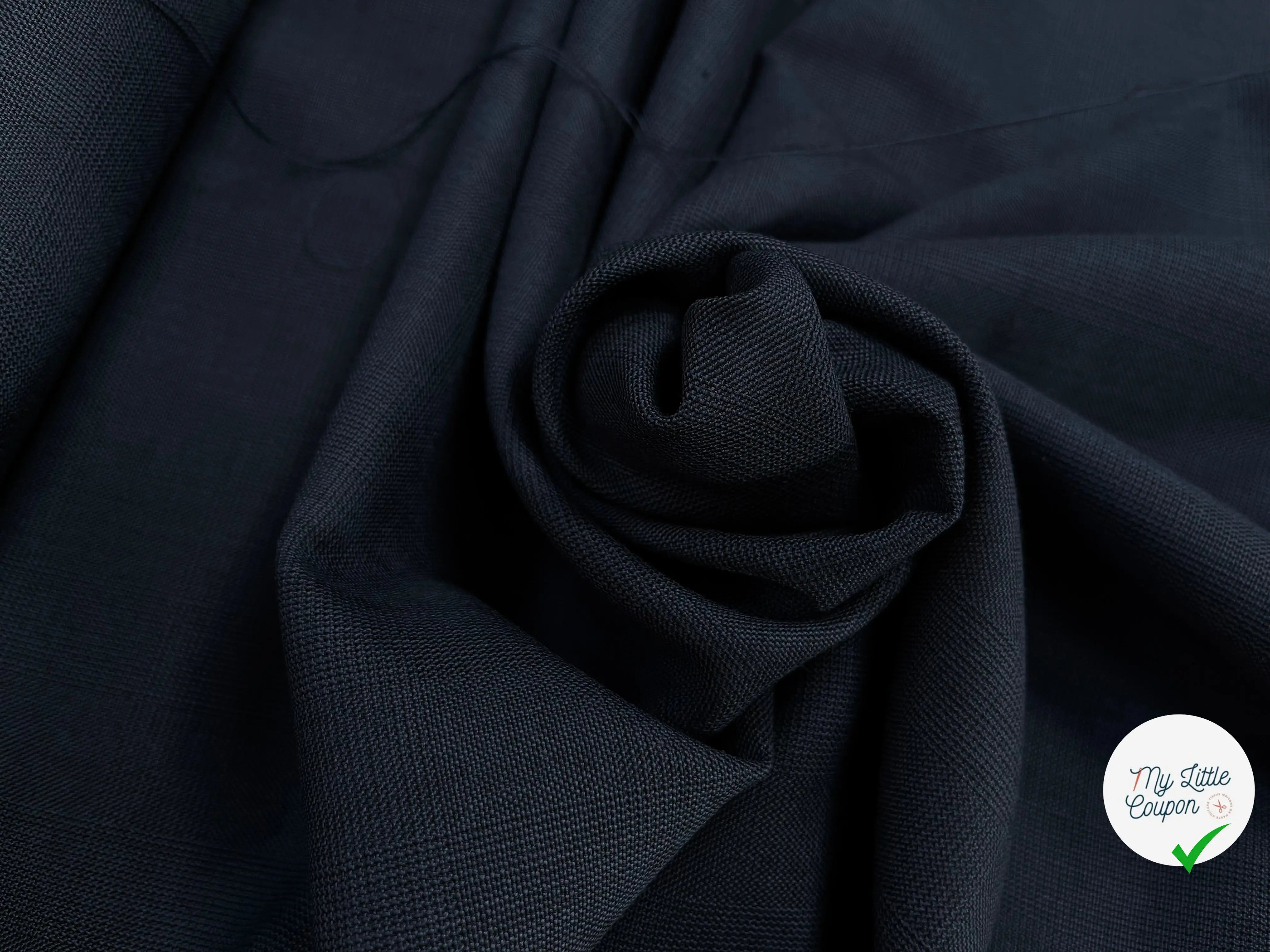 DRAPERIE DE LAINE PIQUÉ BLEU GRIS DEPERLANTE - My Little Coupon