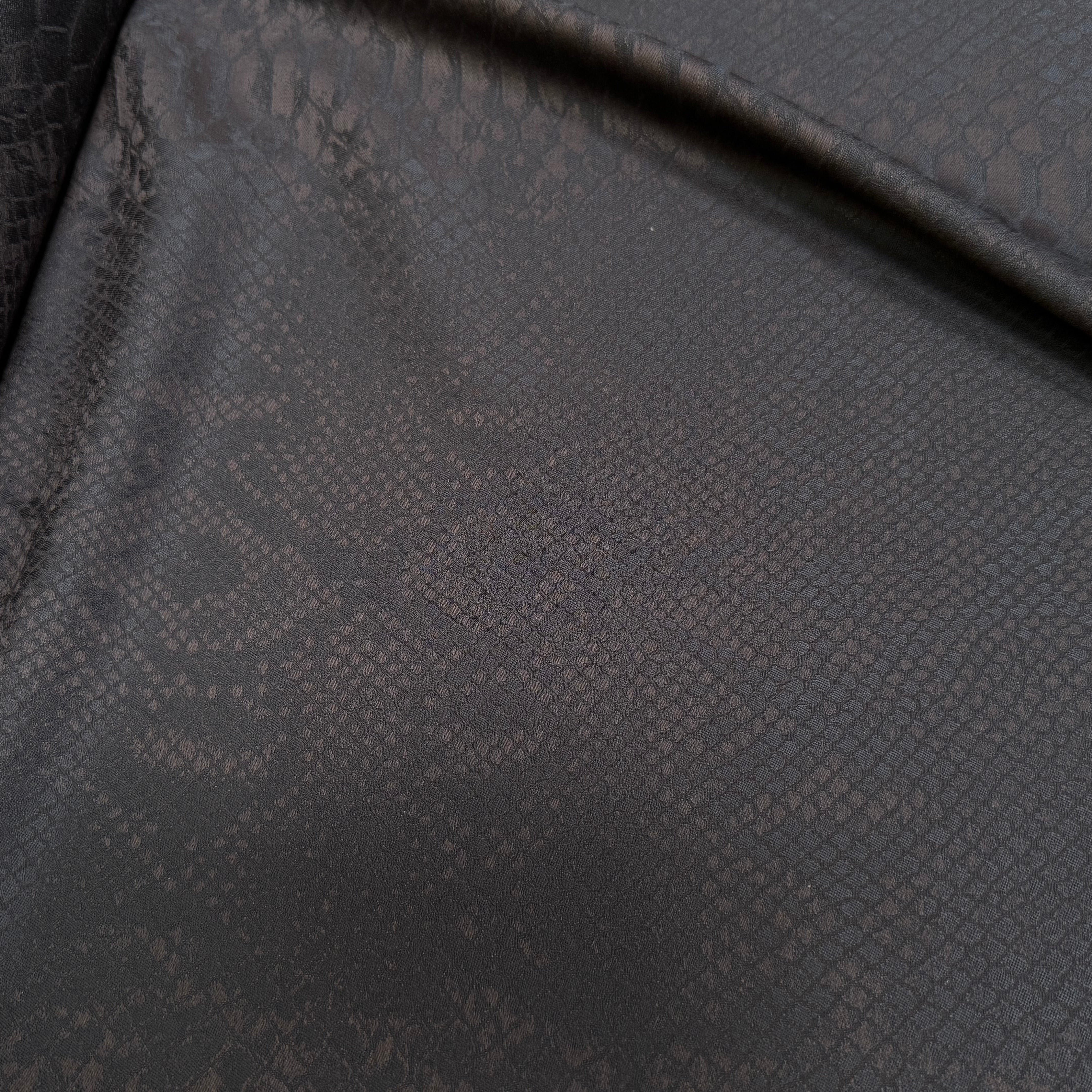DRAPERIE DE LAINE PYTHON MARRON NOIR LÉGÈREMENT SATINÉE TRÈS CHIC - My Little Coupon