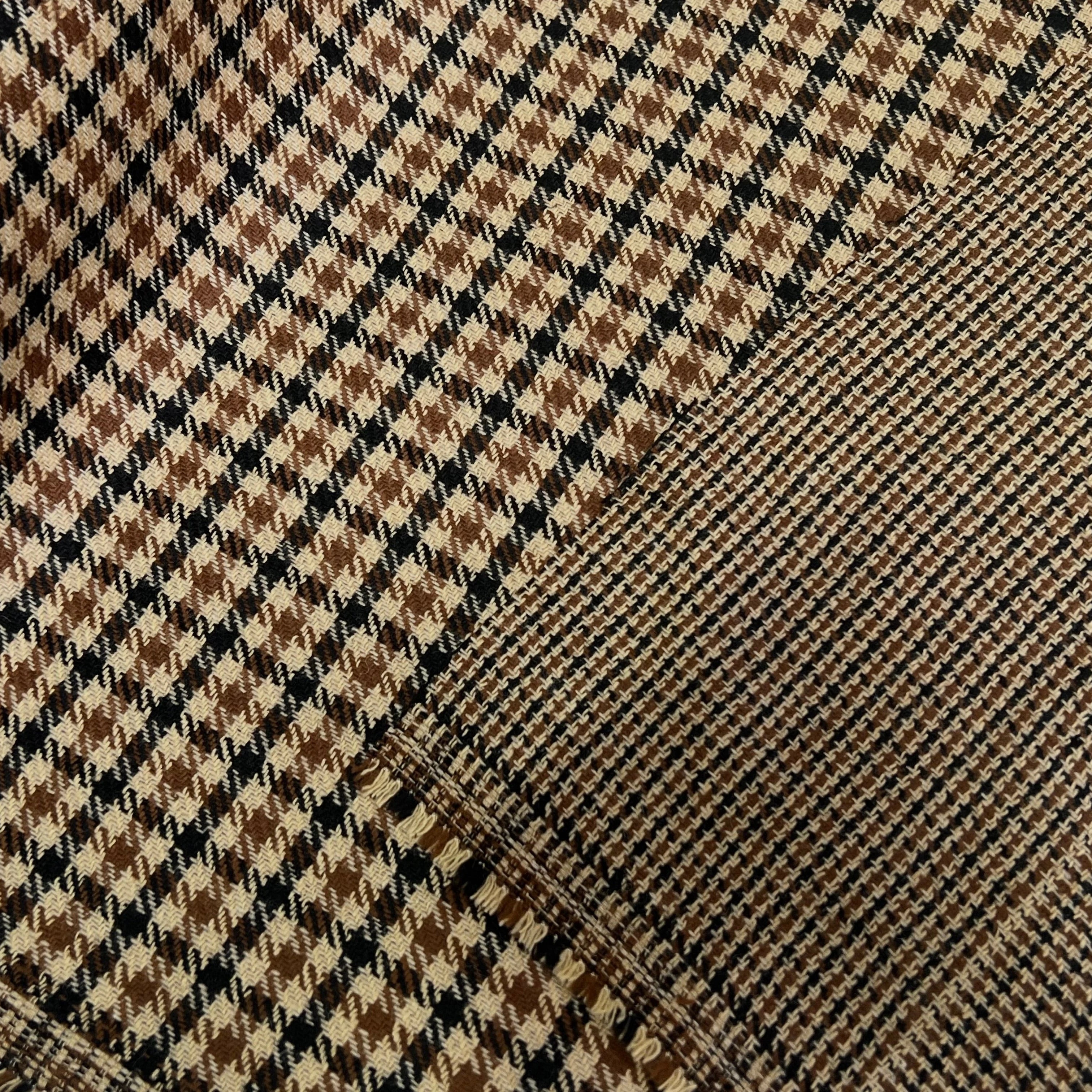 DRAPERIE DE LAINE REVERSIBLE PIED DE COQ MARRON MULTICO BELLE TENUE 64% LAINE - My Little Coupon