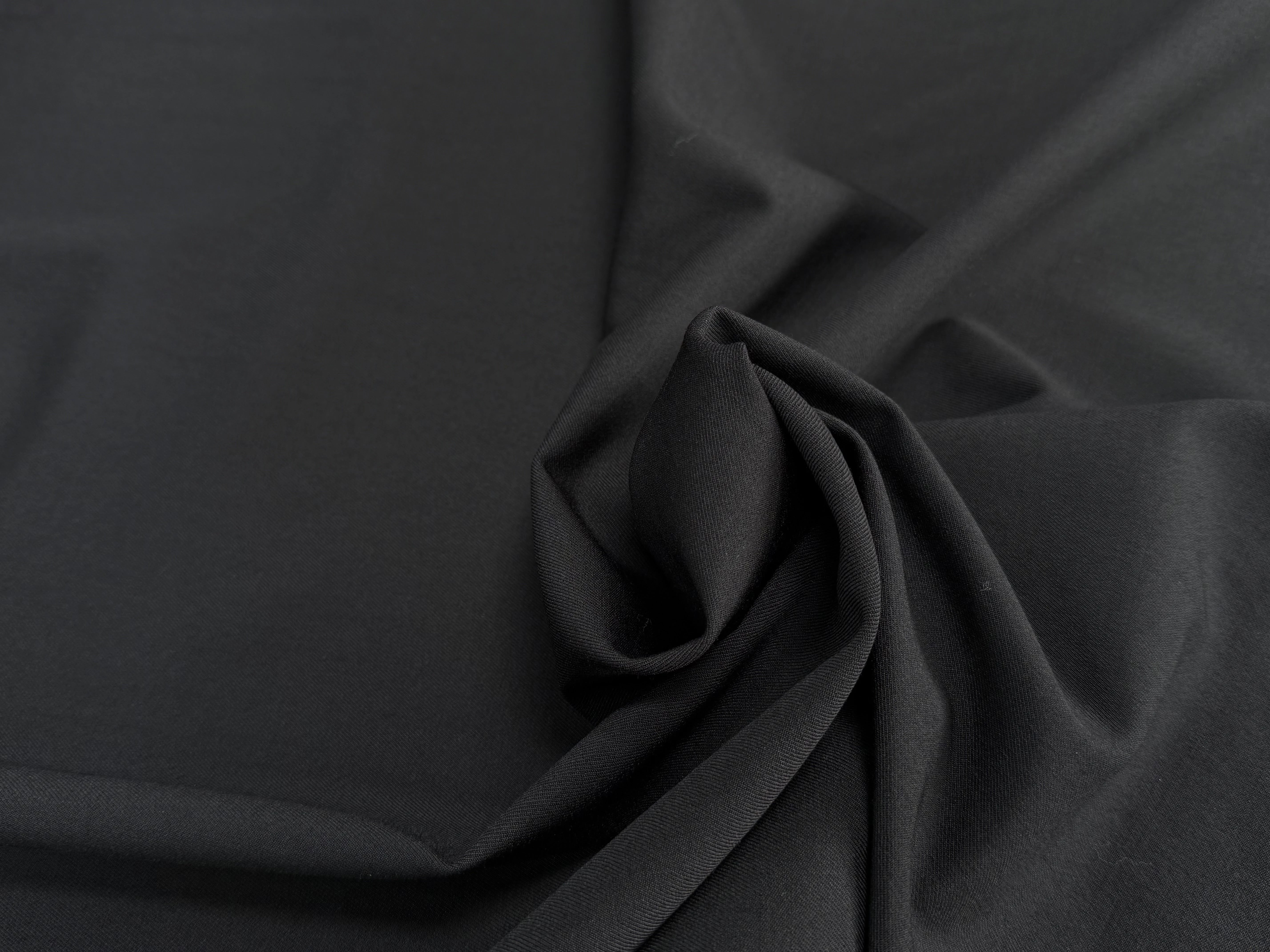 DRAPERIE DE LAINE SERGÉE LOURDE ET STRETCH NOIR BELLE TENUE - My Little Coupon