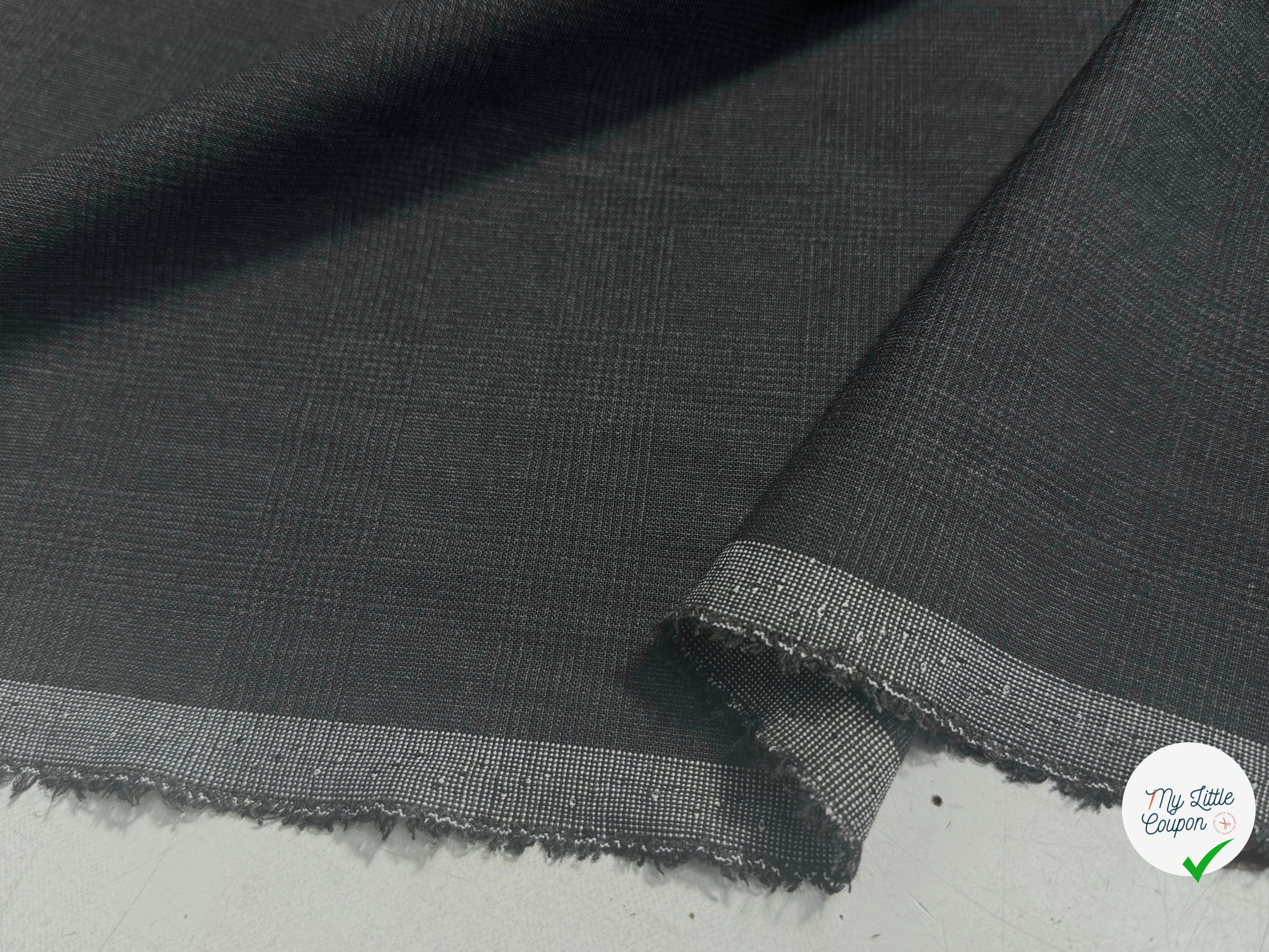 DRAPERIE DE LAINE STRETCH À CARREAUX GRIS NOIR - My Little Coupon