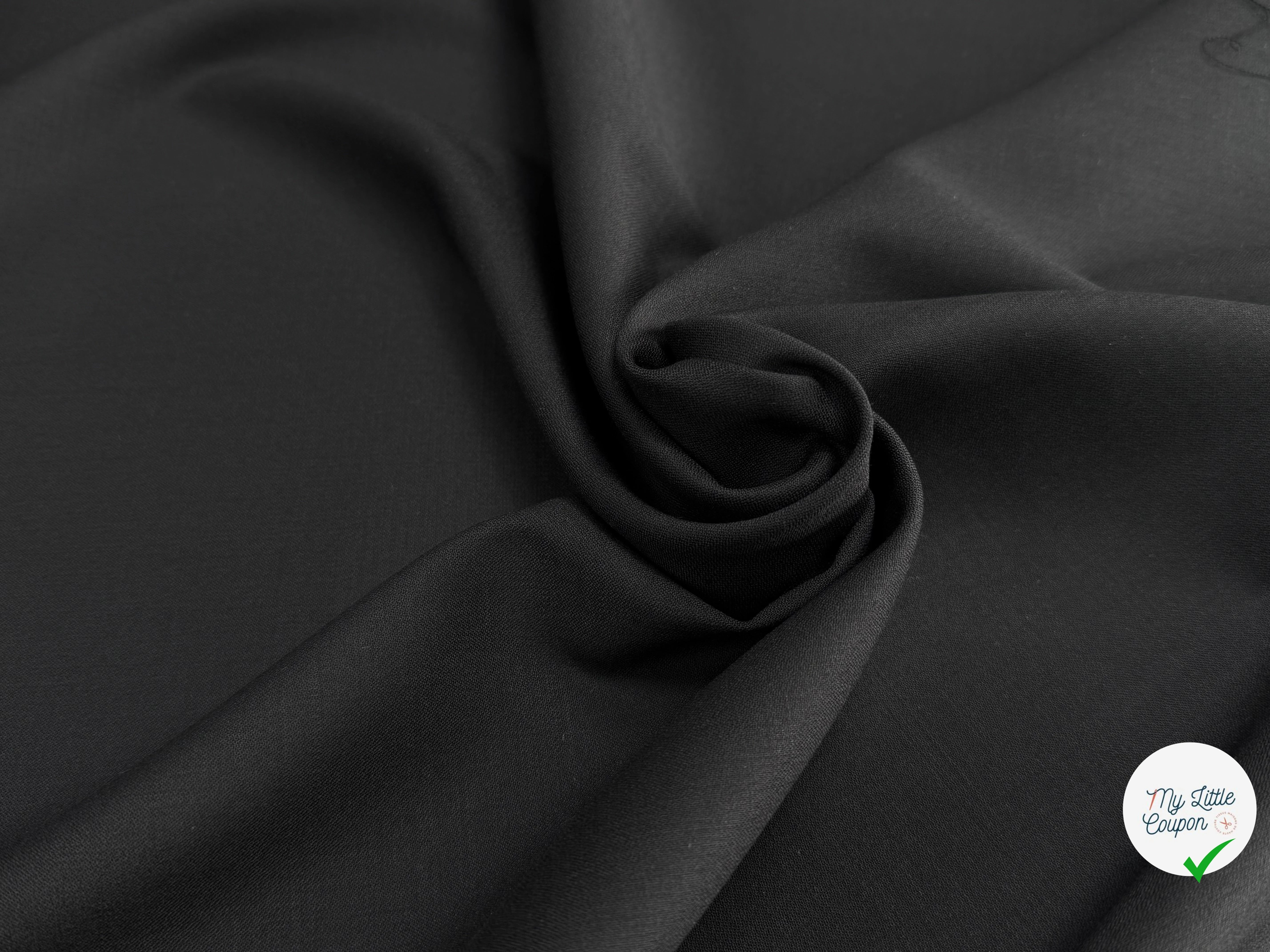 DRAPERIE DE LAINE STRETCH NOIR BELLE TENUE 140CM - My Little Coupon