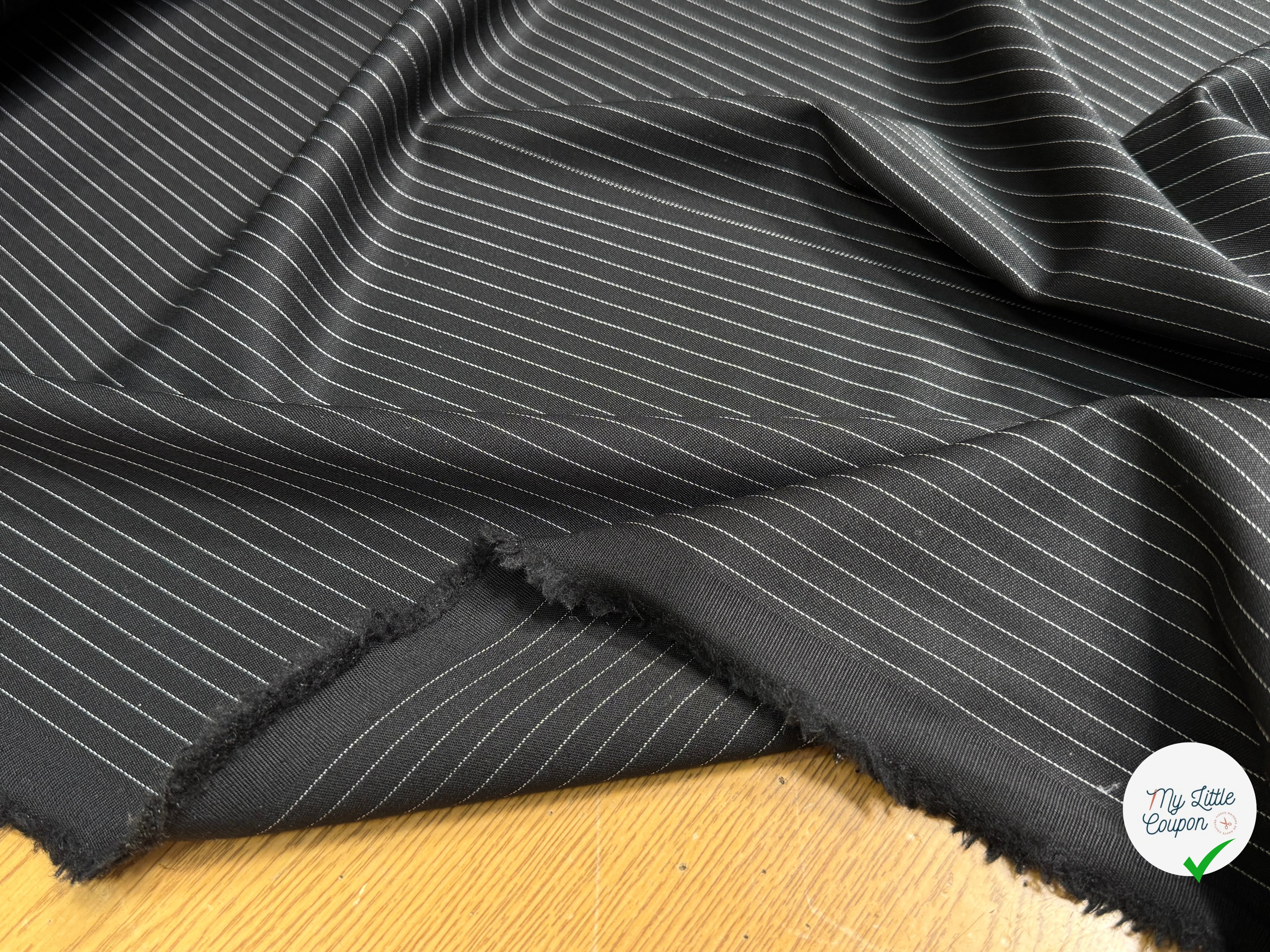 DRAPERIE DE LAINE STRETCH RAYURES TENNIS NOIR - My Little Coupon