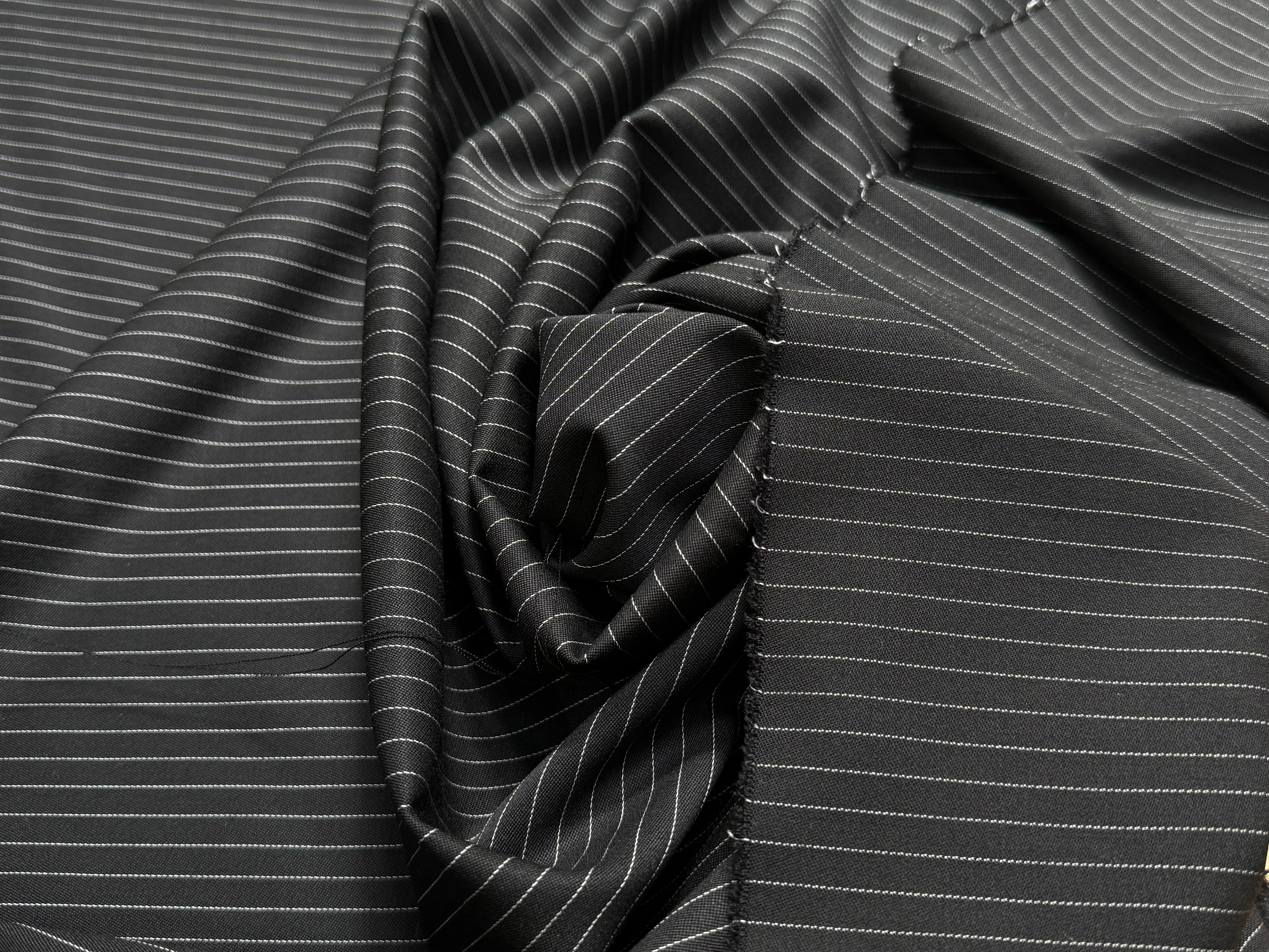 DRAPERIE DE LAINE STRETCH RAYURES TENNIS NOIR - My Little Coupon