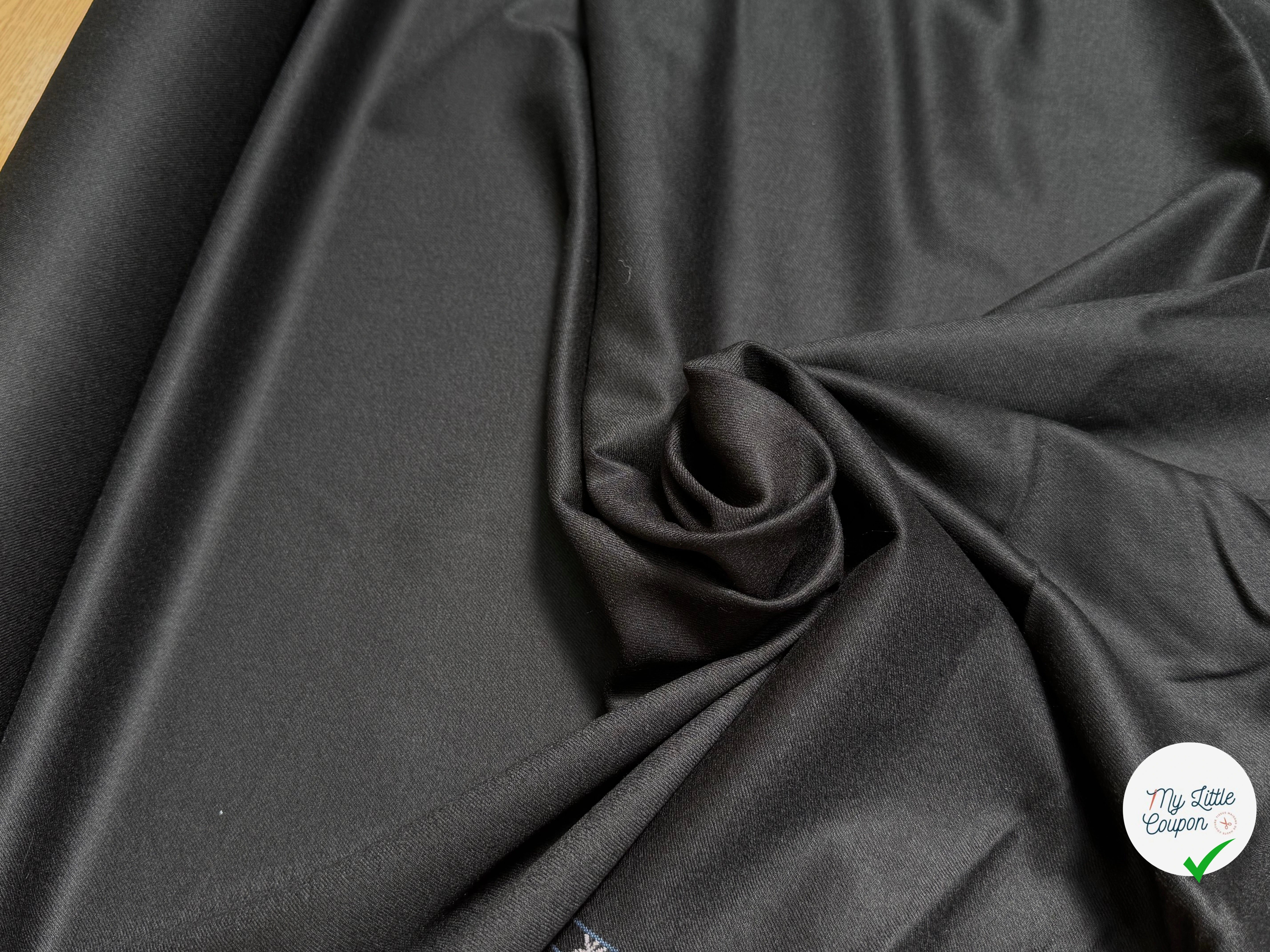 DRAPERIE FLANELLE DE LAINE SUBLIME NOIR - My Little Coupon