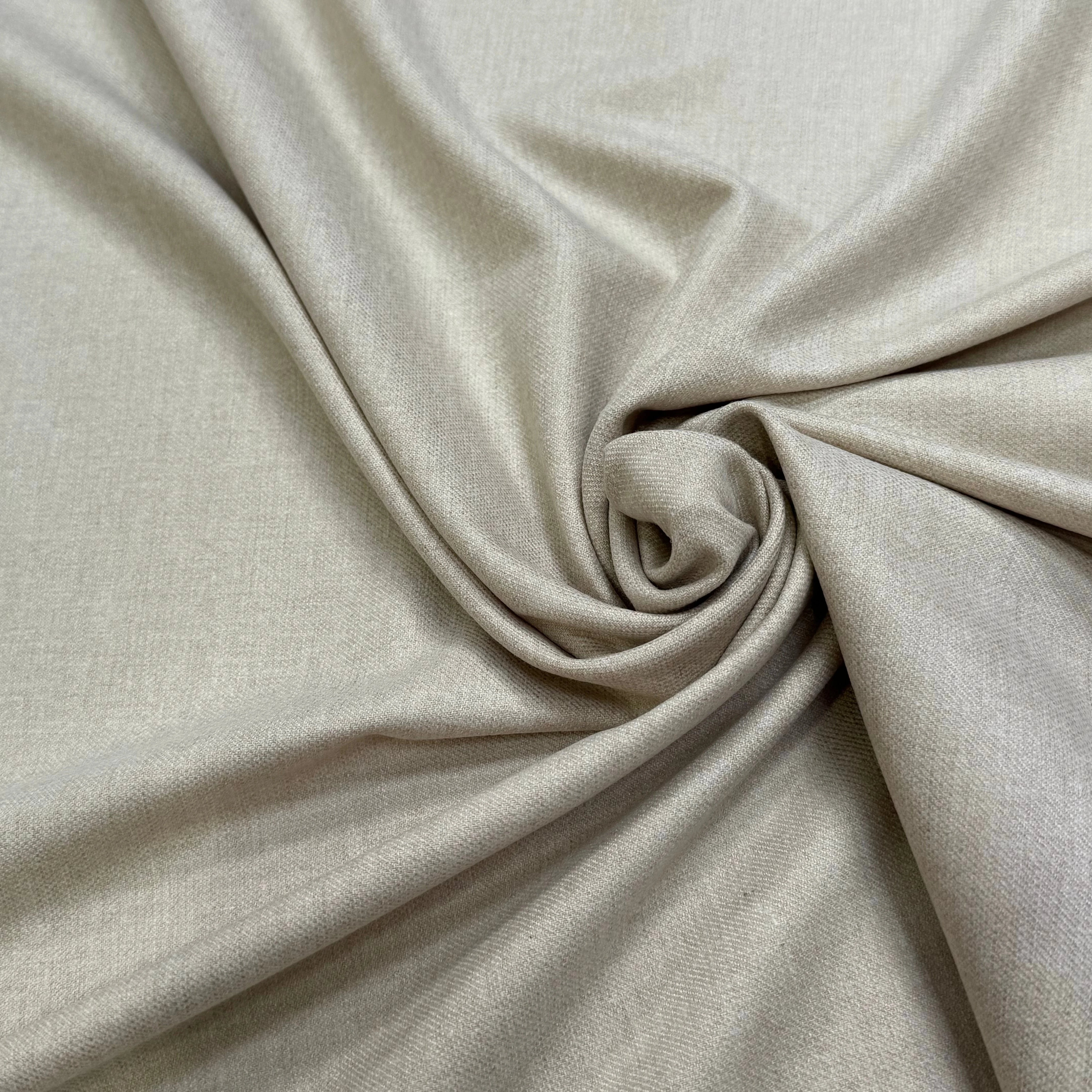 DRAPERIE FLANELLE DOUCE POLYLAINE ET 33% VISCOSE BEIGE - My Little Coupon