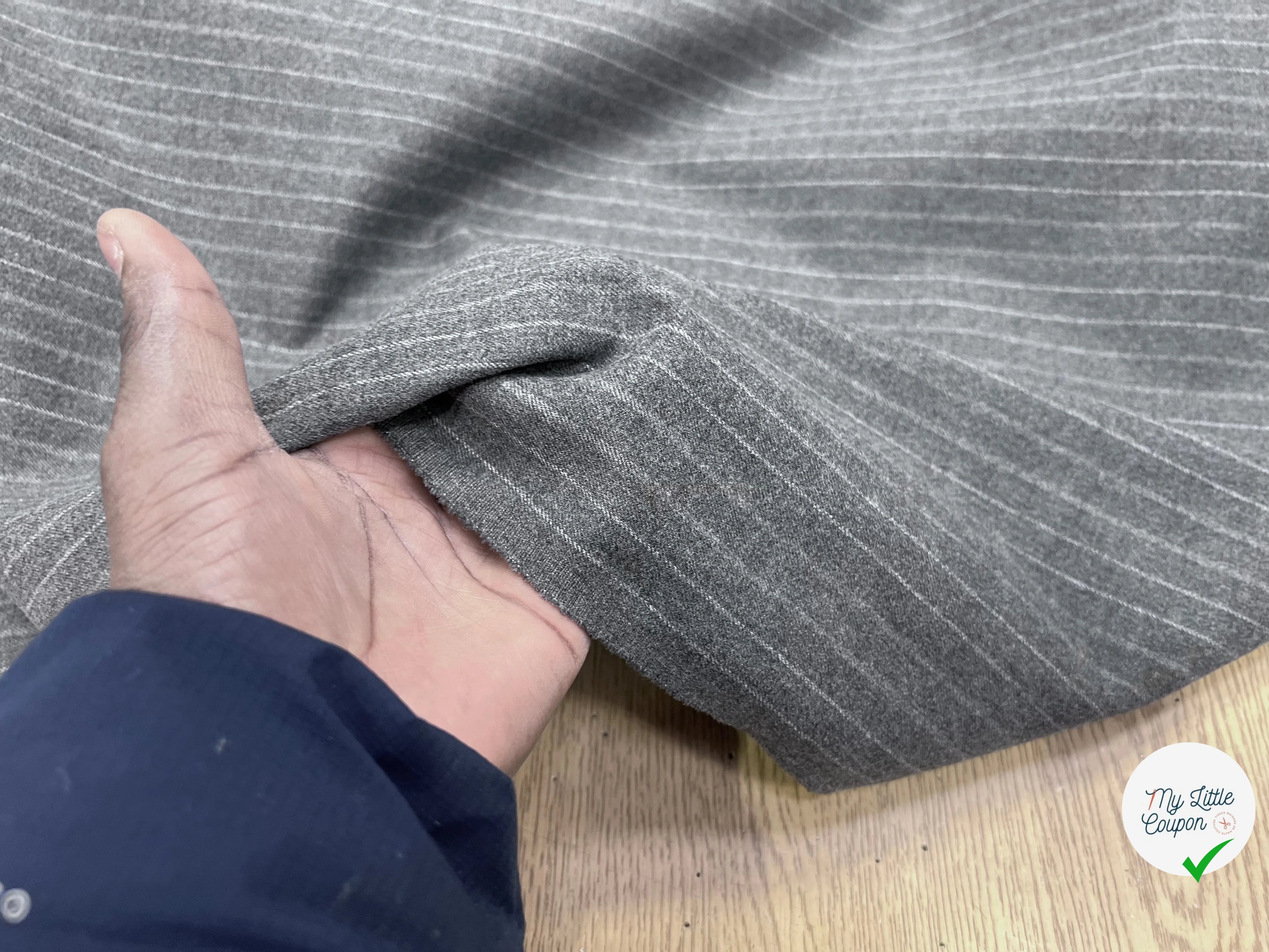 DRAPERIE LOURDE POLYVISCOSE RAYURES BLANCHES EFFET DUVTEUX - My Little Coupon