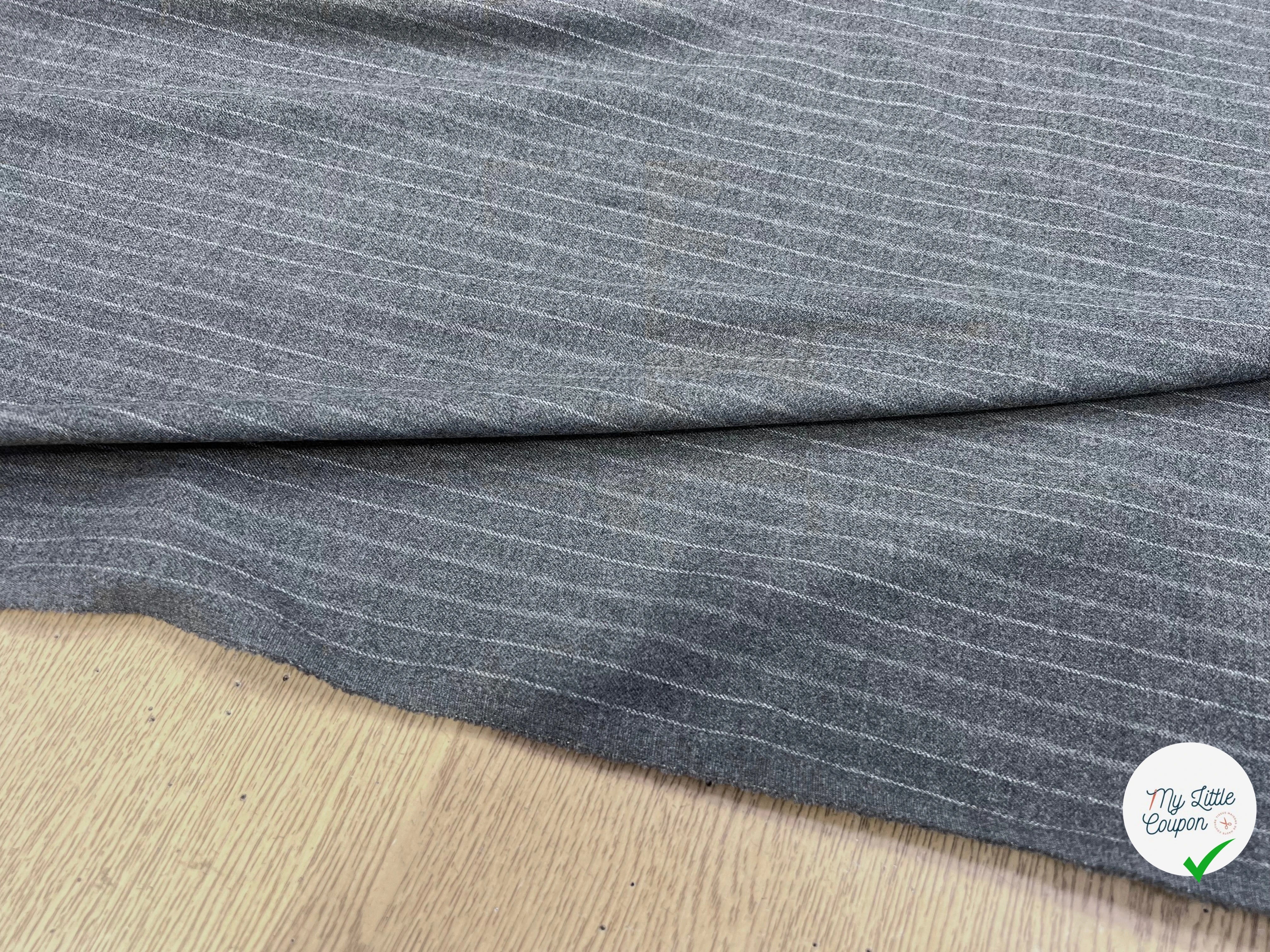 DRAPERIE LOURDE POLYVISCOSE RAYURES BLANCHES EFFET DUVTEUX - My Little Coupon