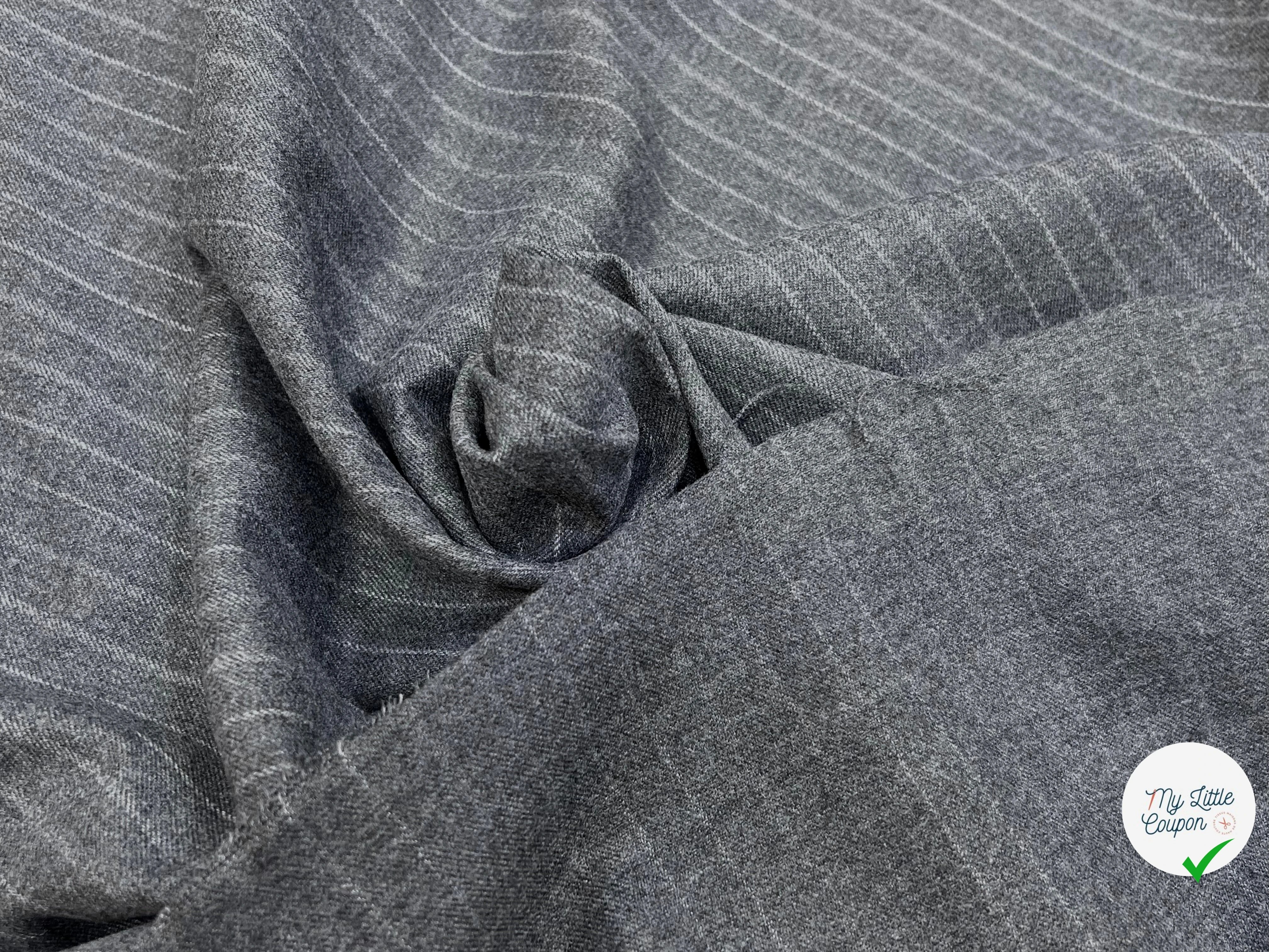 DRAPERIE LOURDE POLYVISCOSE RAYURES BLANCHES EFFET DUVTEUX - My Little Coupon