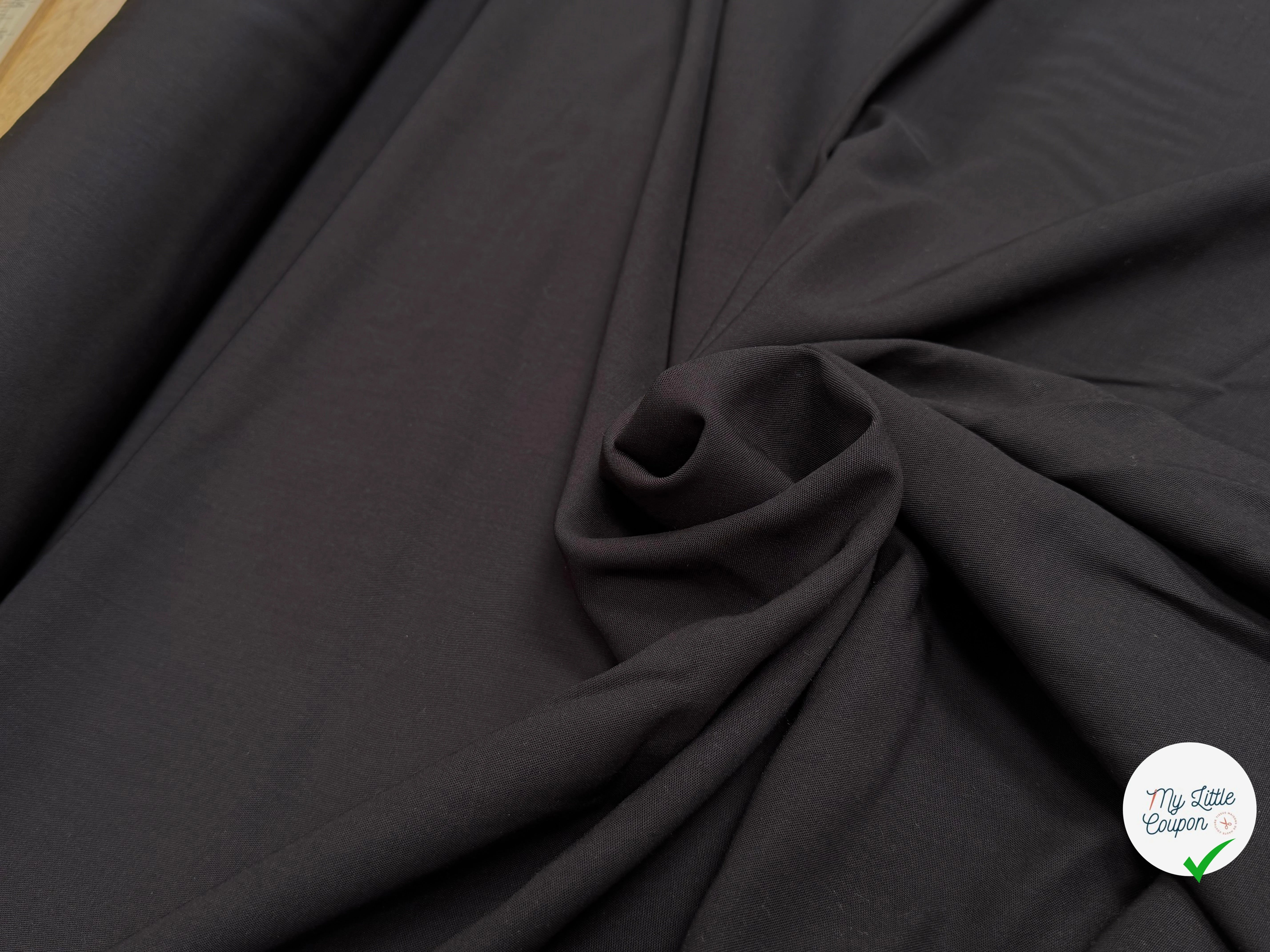 DRAPERIE POLYLAINE MARRON NOISETTE BELLE TENUE - My Little Coupon