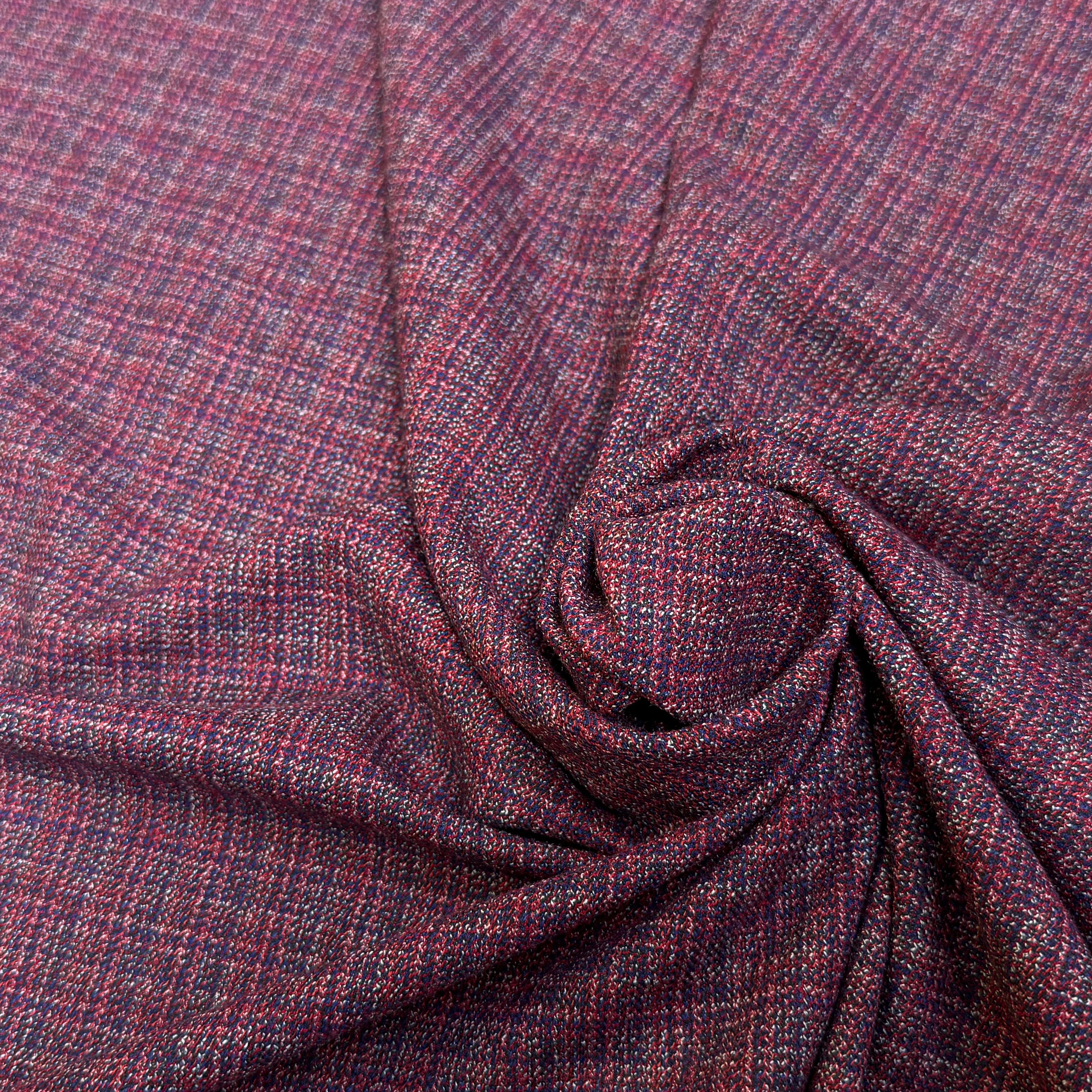 DRAPERIE POLYLAINE STRETCH TENUE ÉLÉGANTE ROUGE MULTICO - My Little Coupon