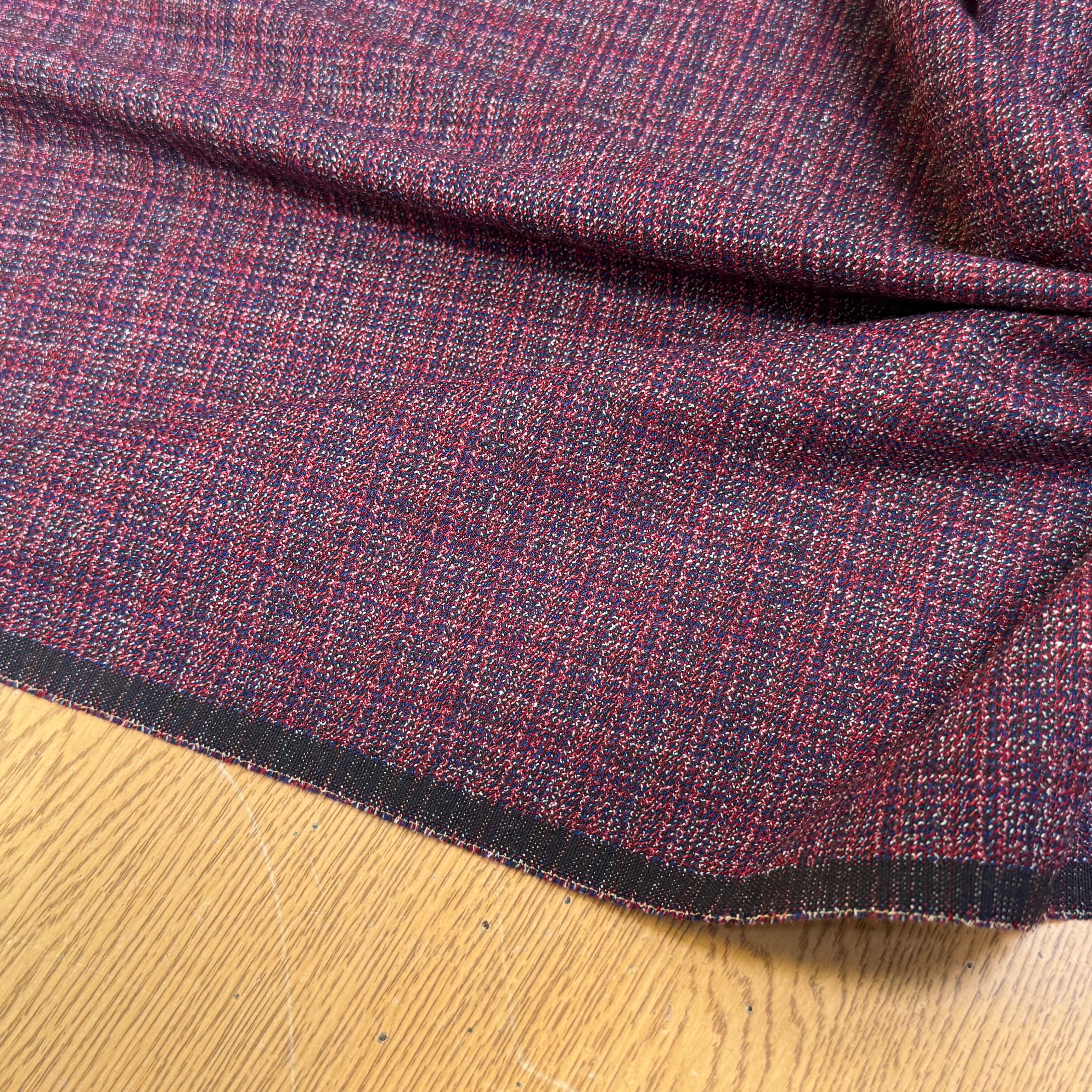 DRAPERIE POLYLAINE STRETCH TENUE ÉLÉGANTE ROUGE MULTICO - My Little Coupon