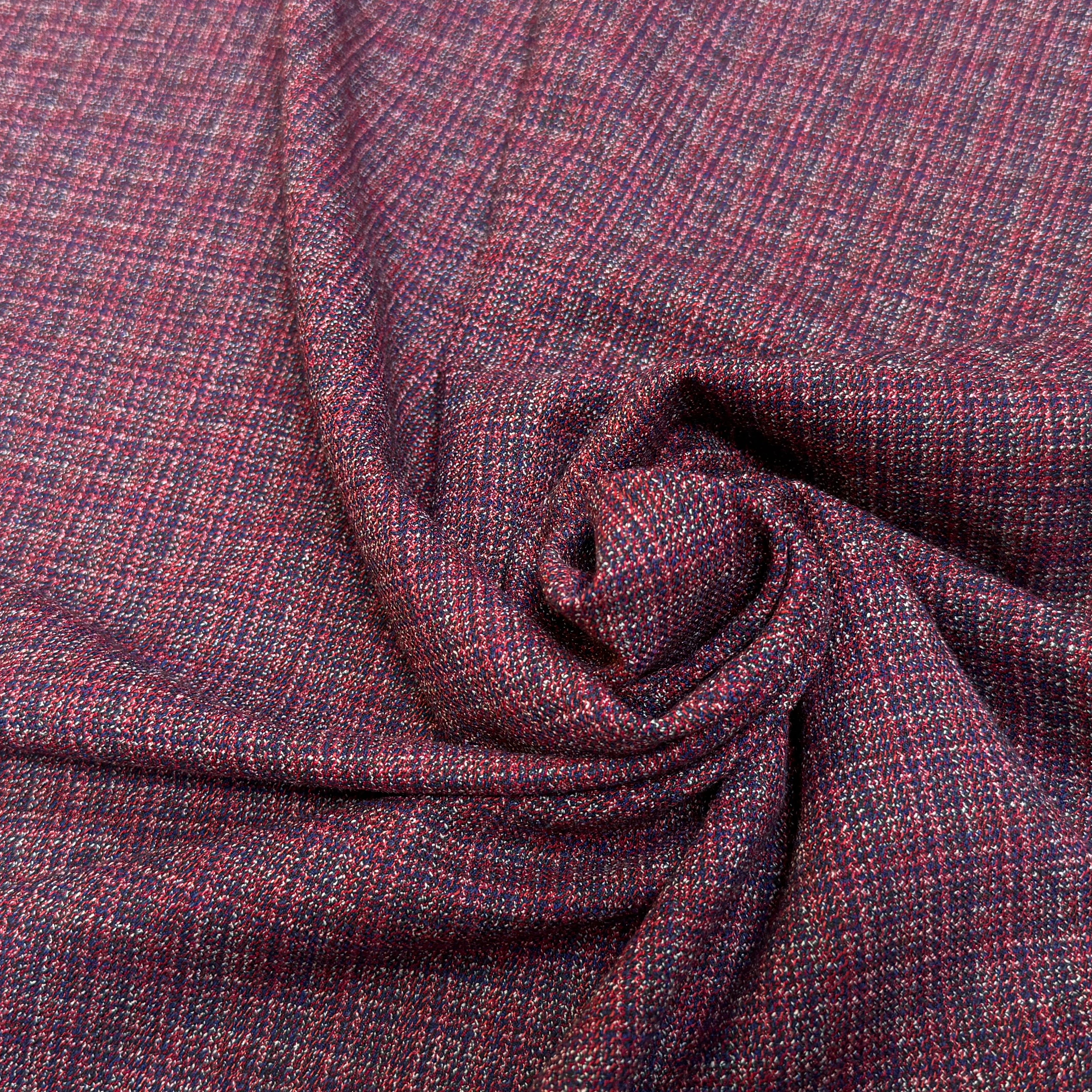 DRAPERIE POLYLAINE STRETCH TENUE ÉLÉGANTE ROUGE MULTICO - My Little Coupon