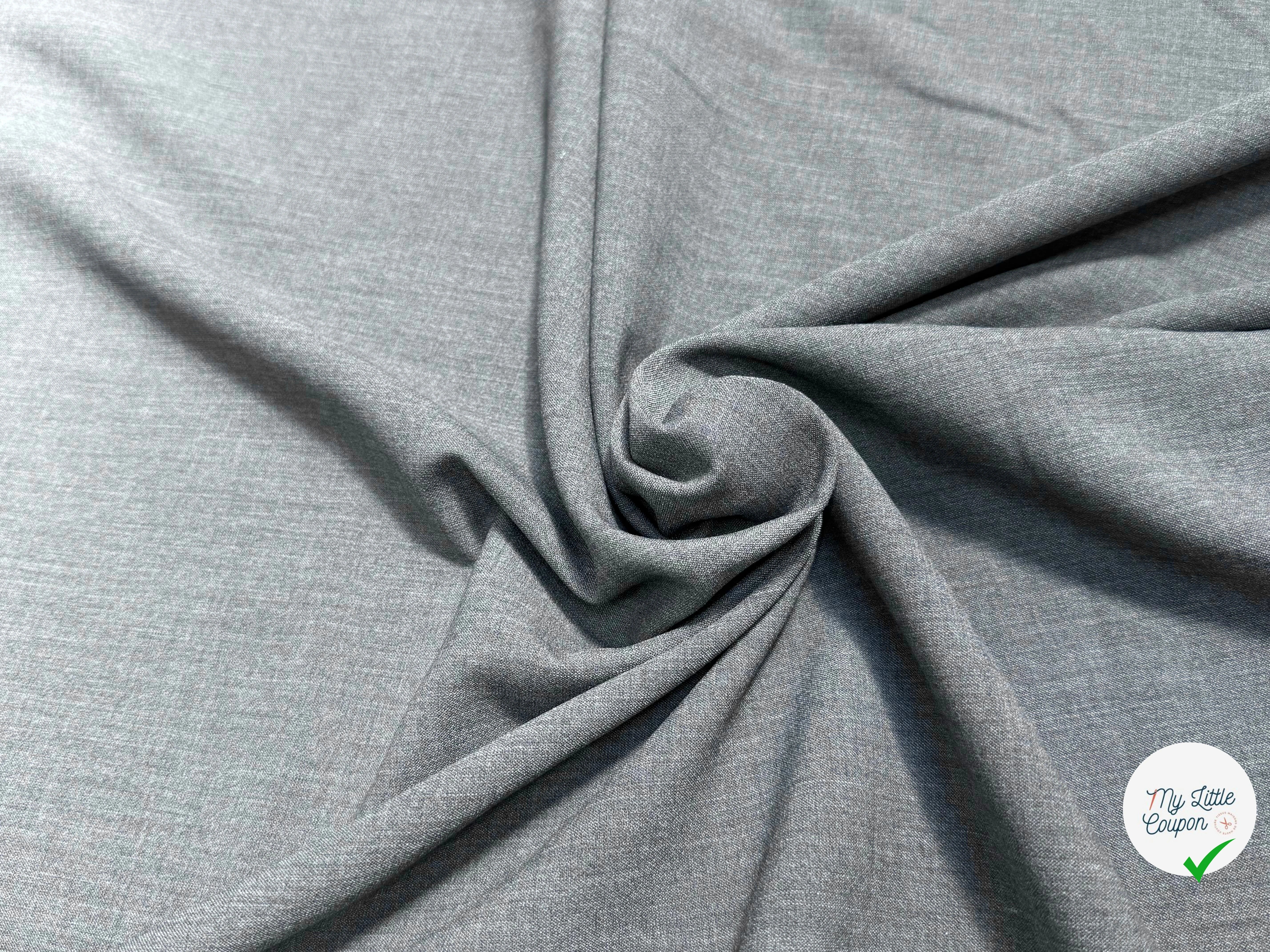 DRAPERIE POLYVISCOSE GRISE TENUE LOURDE STRETCH - My Little Coupon