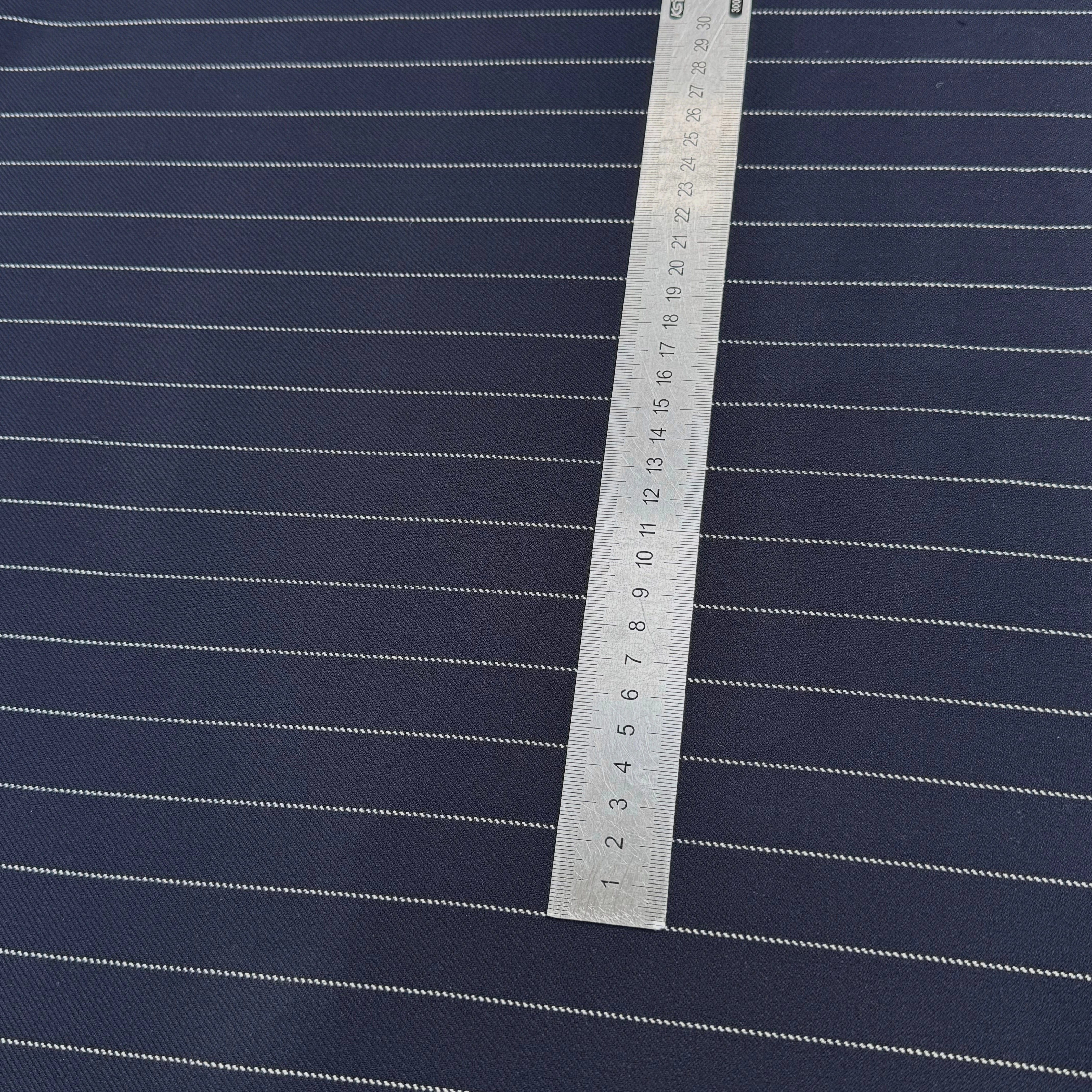 DRAPERIE POLYVISCOSE LOURDE STRETCH MARINE À RAYURES - My Little Coupon