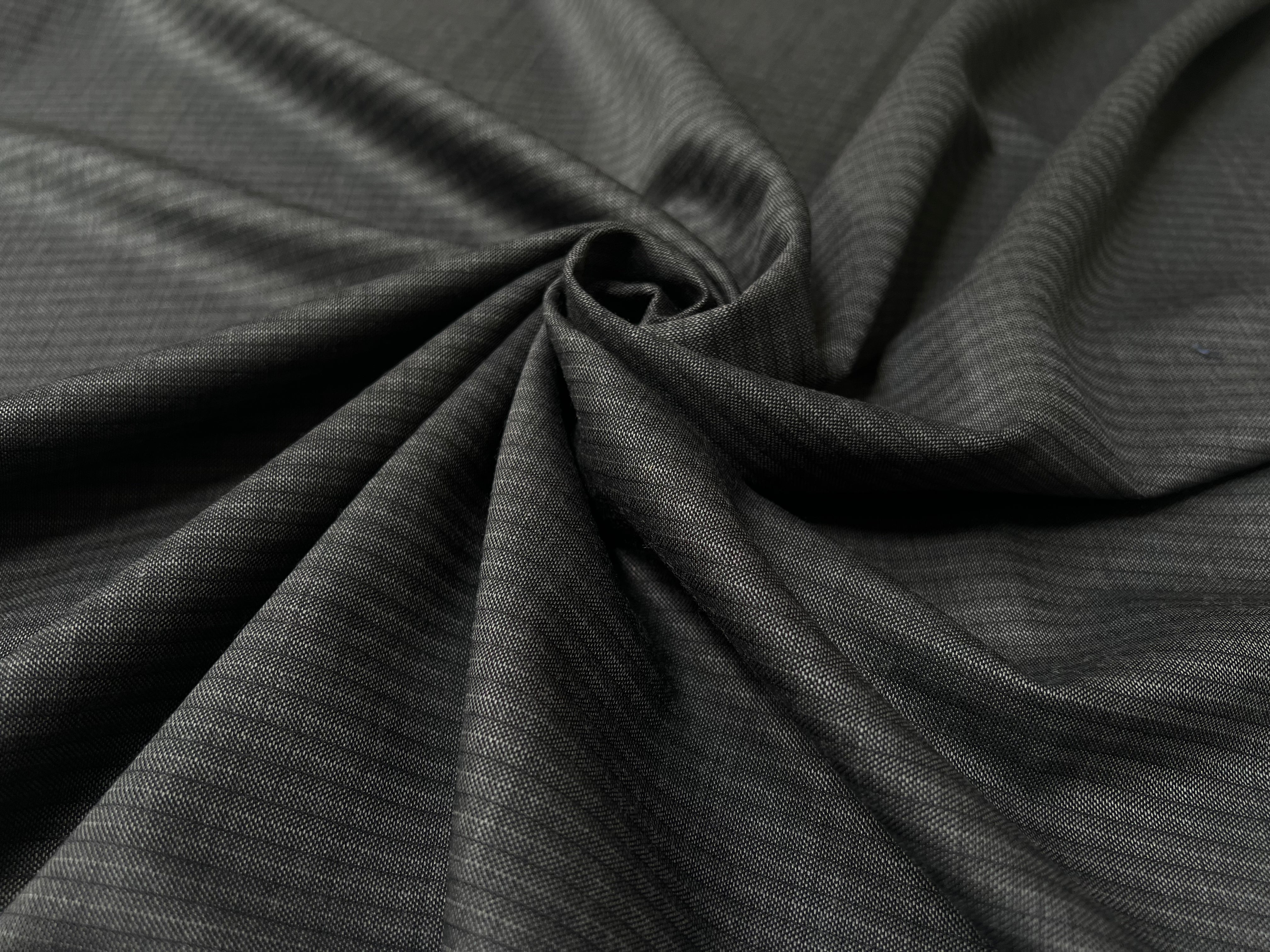 DRAPERIE RAYÉE GRIS ANTHRACITE 100% LAINE - My Little Coupon