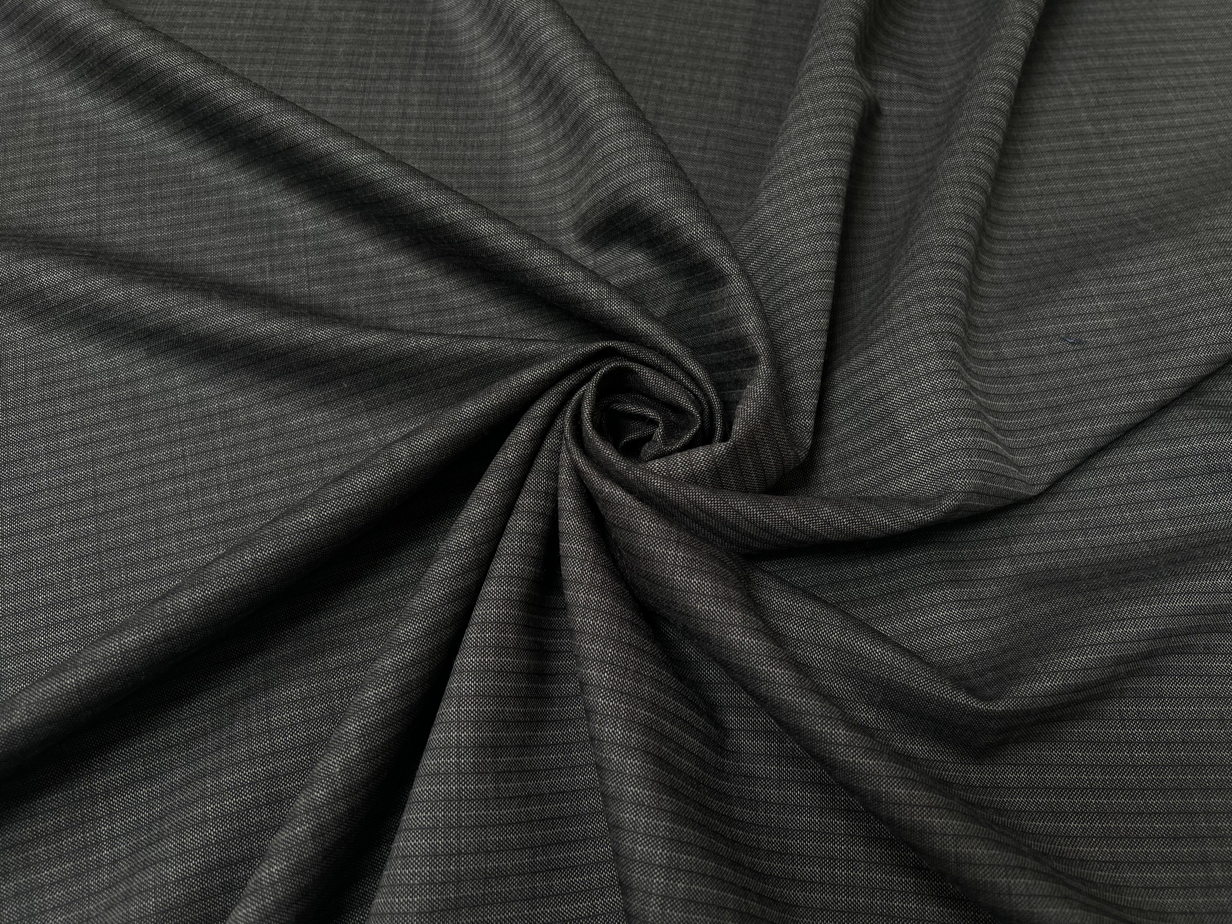 DRAPERIE RAYÉE GRIS ANTHRACITE 100% LAINE - My Little Coupon