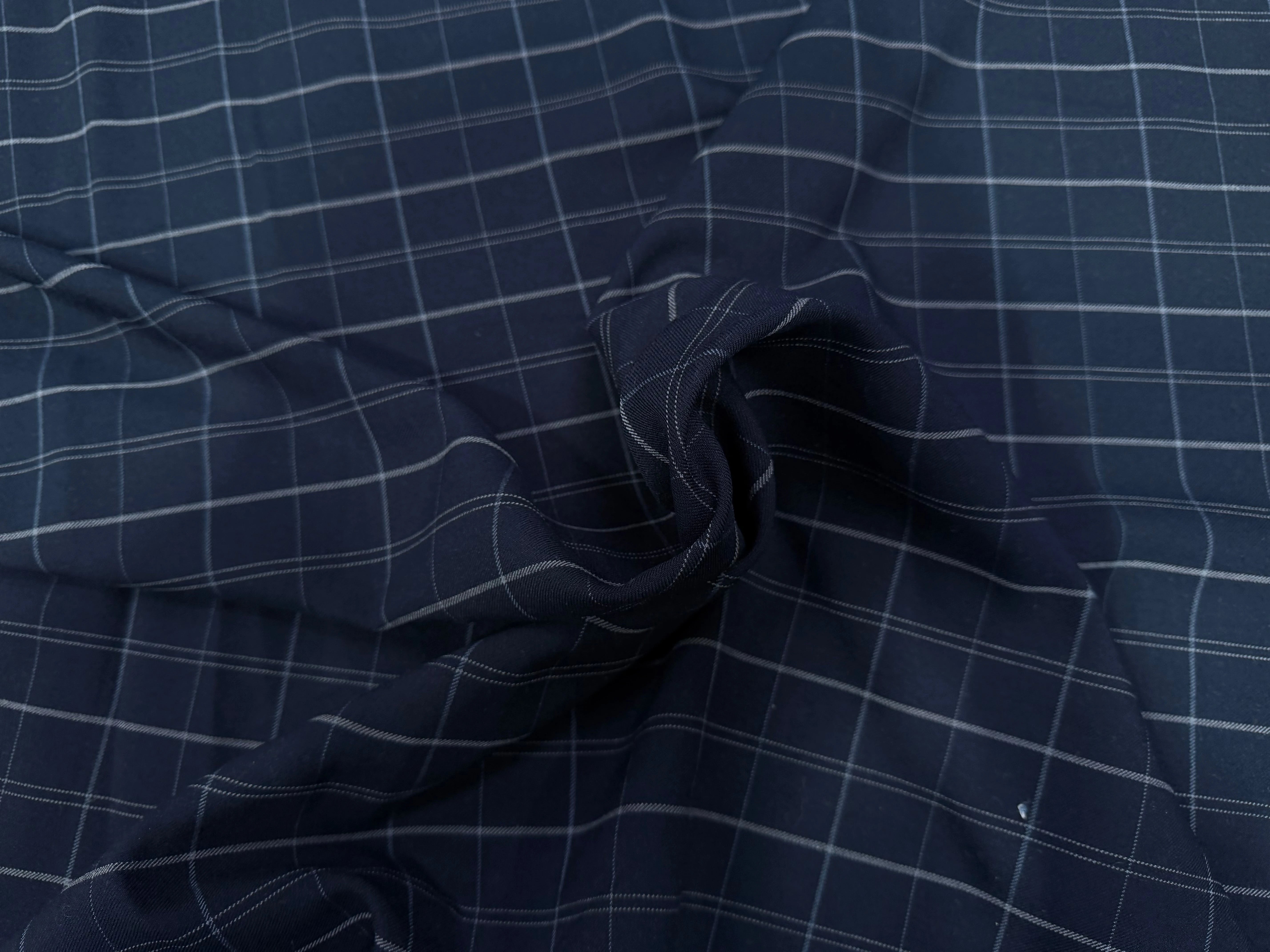 DRAPERIE SERGÉ CARREAUX NAVY - My Little Coupon