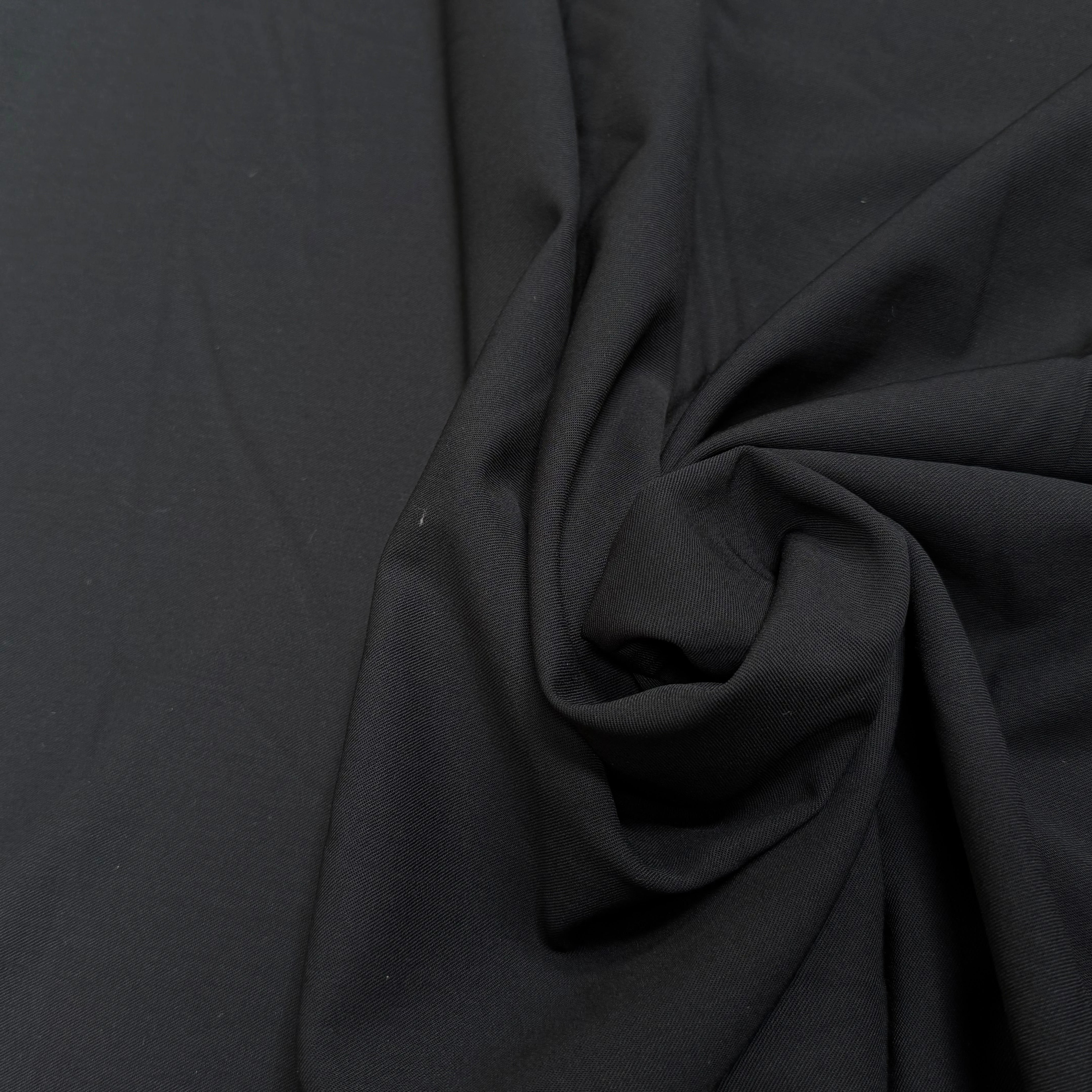 DRAPERIE SERGÉE DE LAINE STRETCH NOIRE BEAU TOMBÉ - My Little Coupon